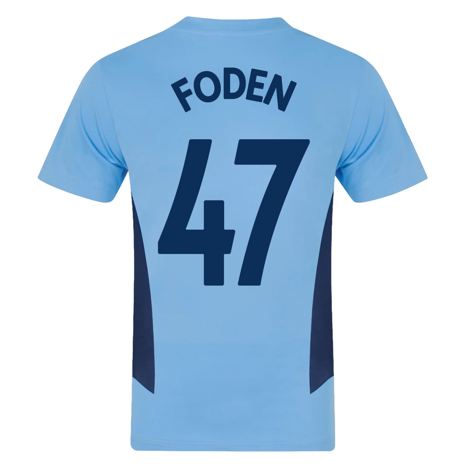 Man City adults T-shirt in sky blue with club crest to chest.