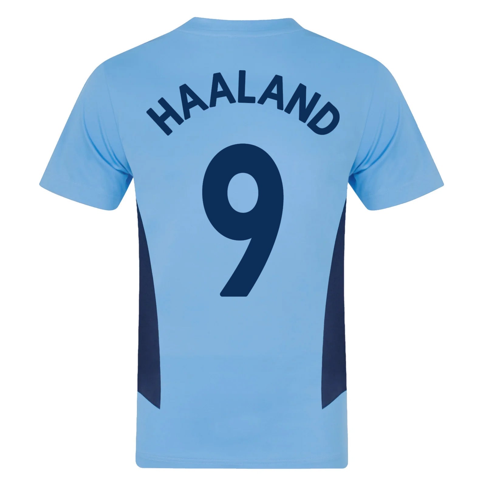 Man City adults T-shirt in sky blue with club crest to chest.