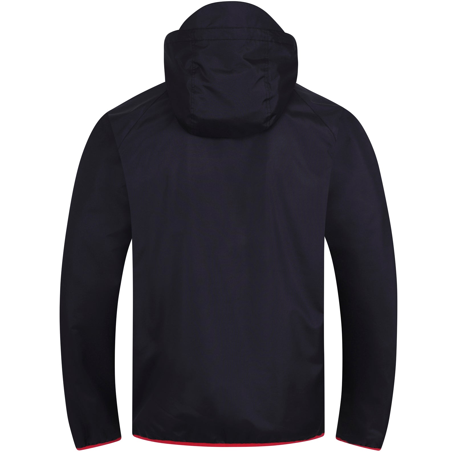 Arsenal adults shower jacket with hood in grey with club crest to chest.