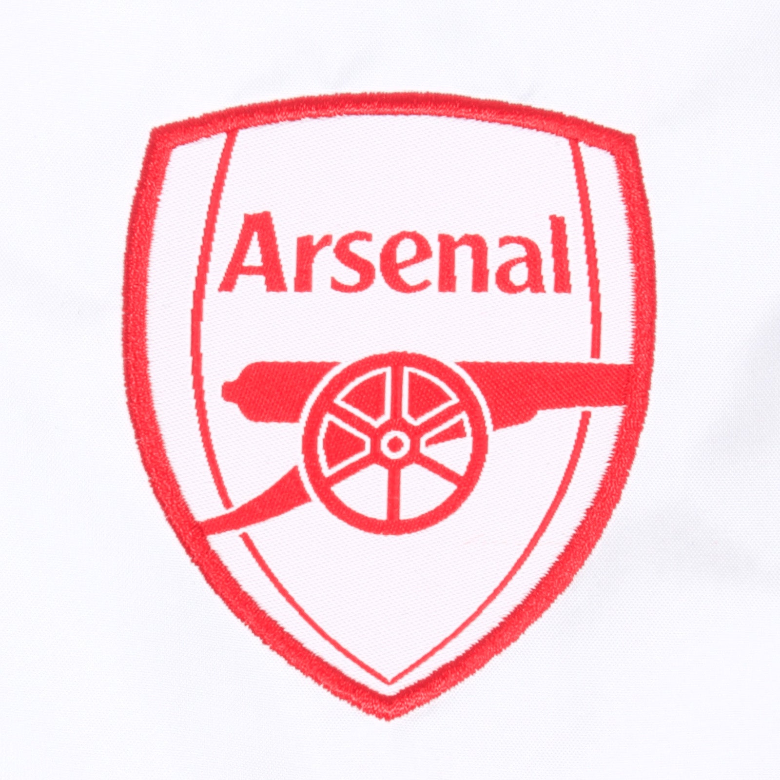 Arsenal kids shower jacket in red & white with club crest to front.