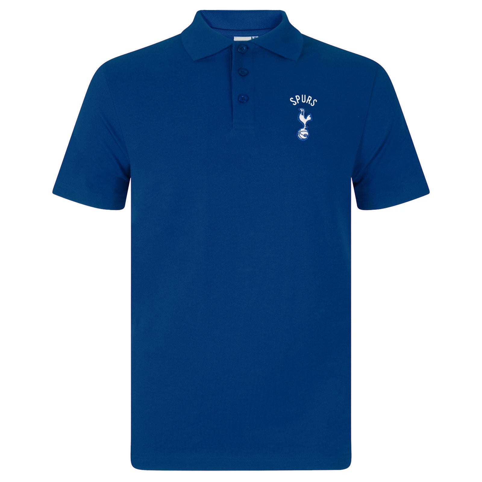 Spurs adults polo shirt in marine with Spurs badge and text to chest.