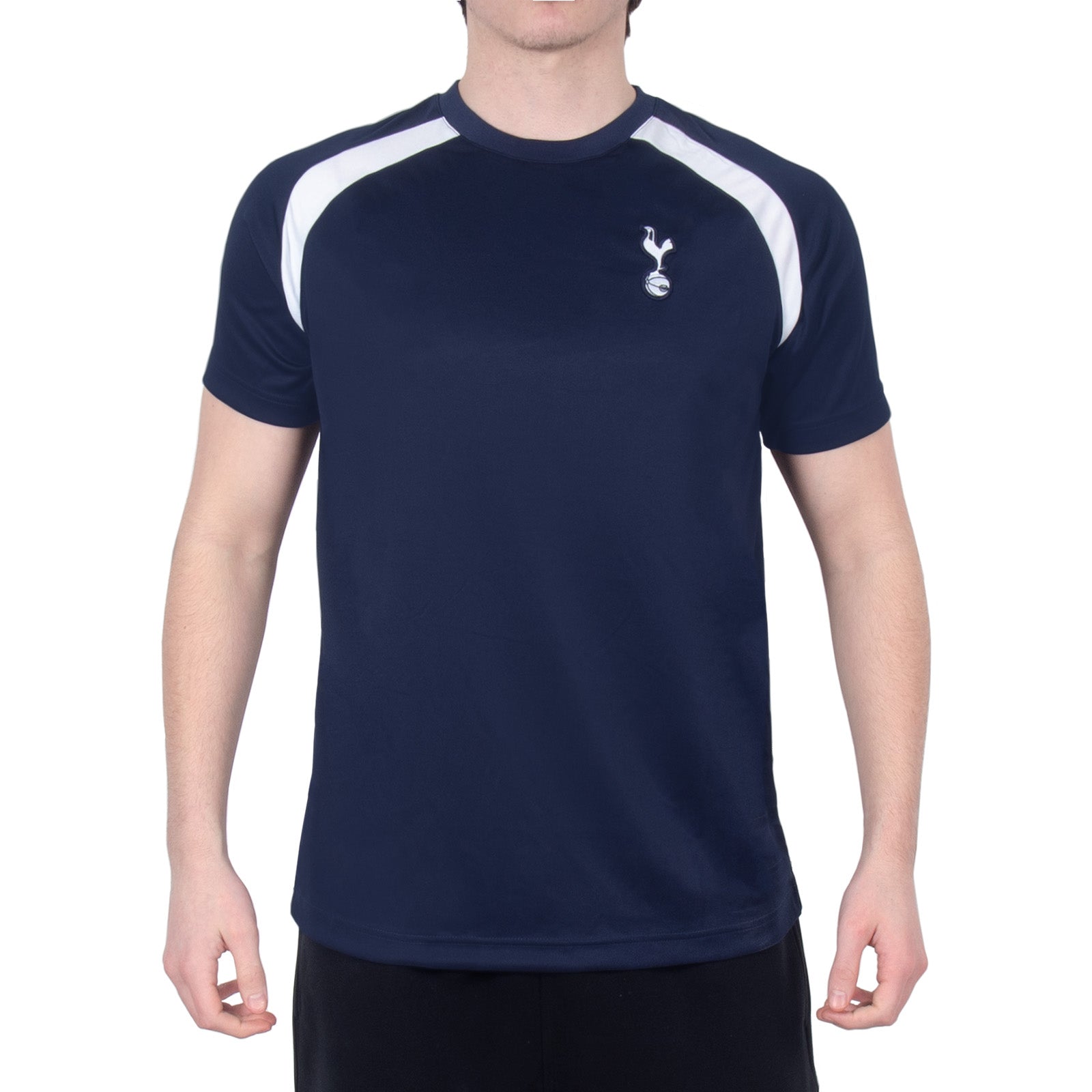 Spurs adults poly T-shirt in navy blue with club crest to chest