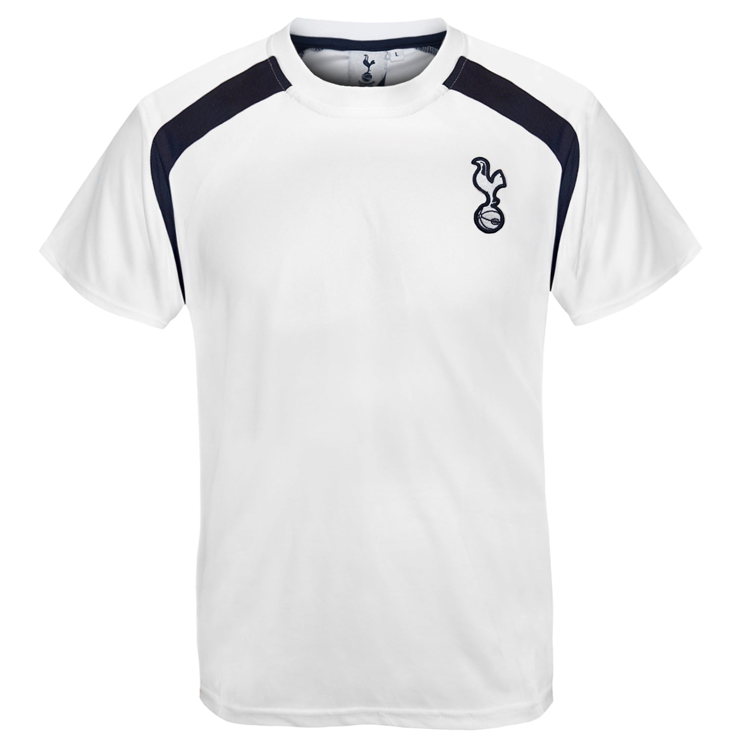 Spurs adults poly T-shirt in white with club crest to chest