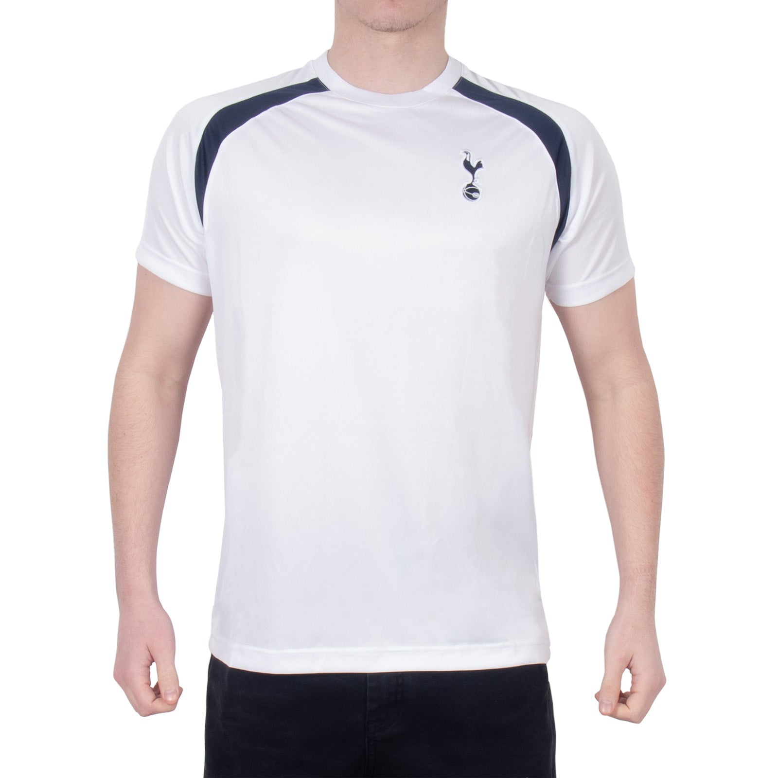 Spurs adults poly T-shirt in white with club crest to chest