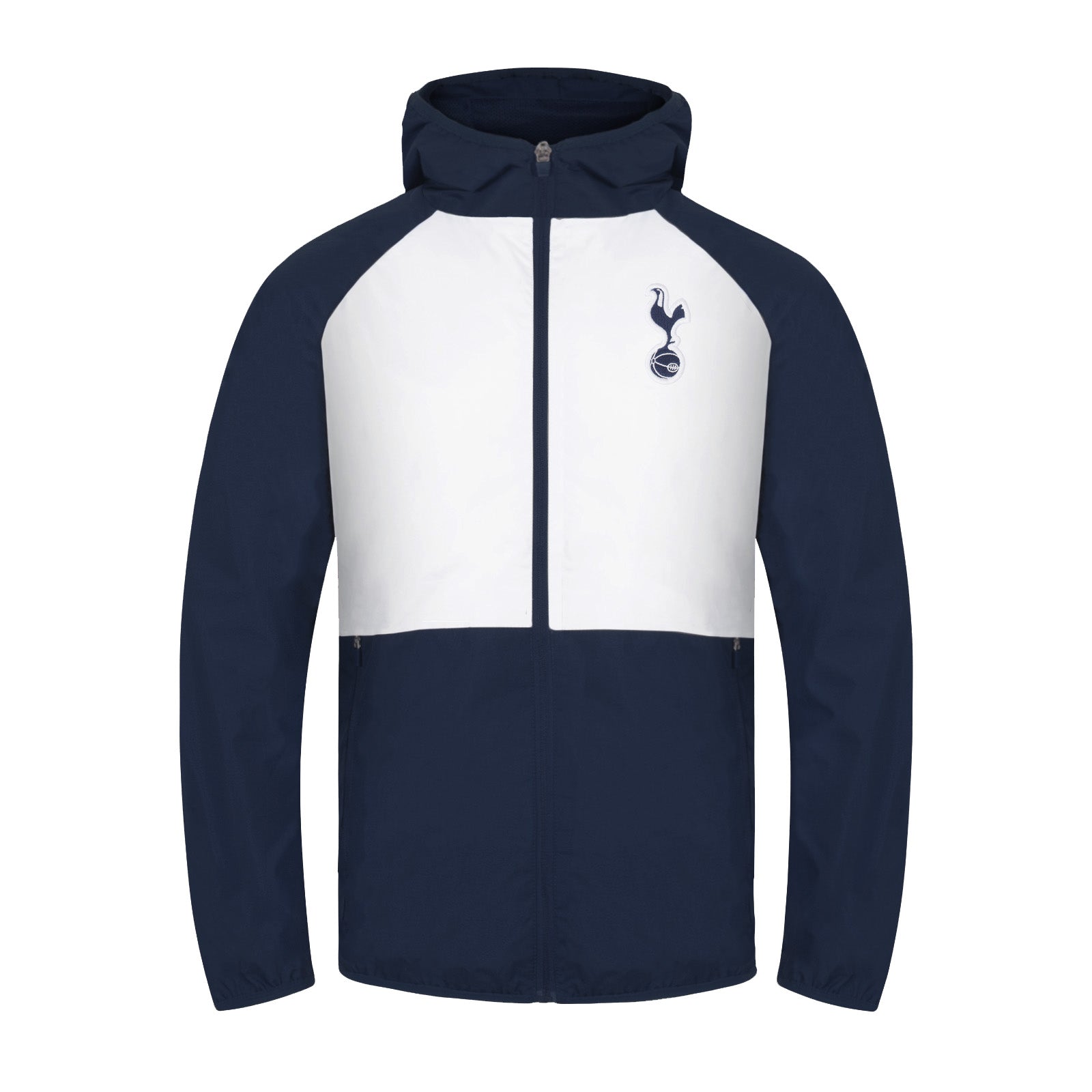 Spurs kids shower jacket in navy blue with club crest to the chest.