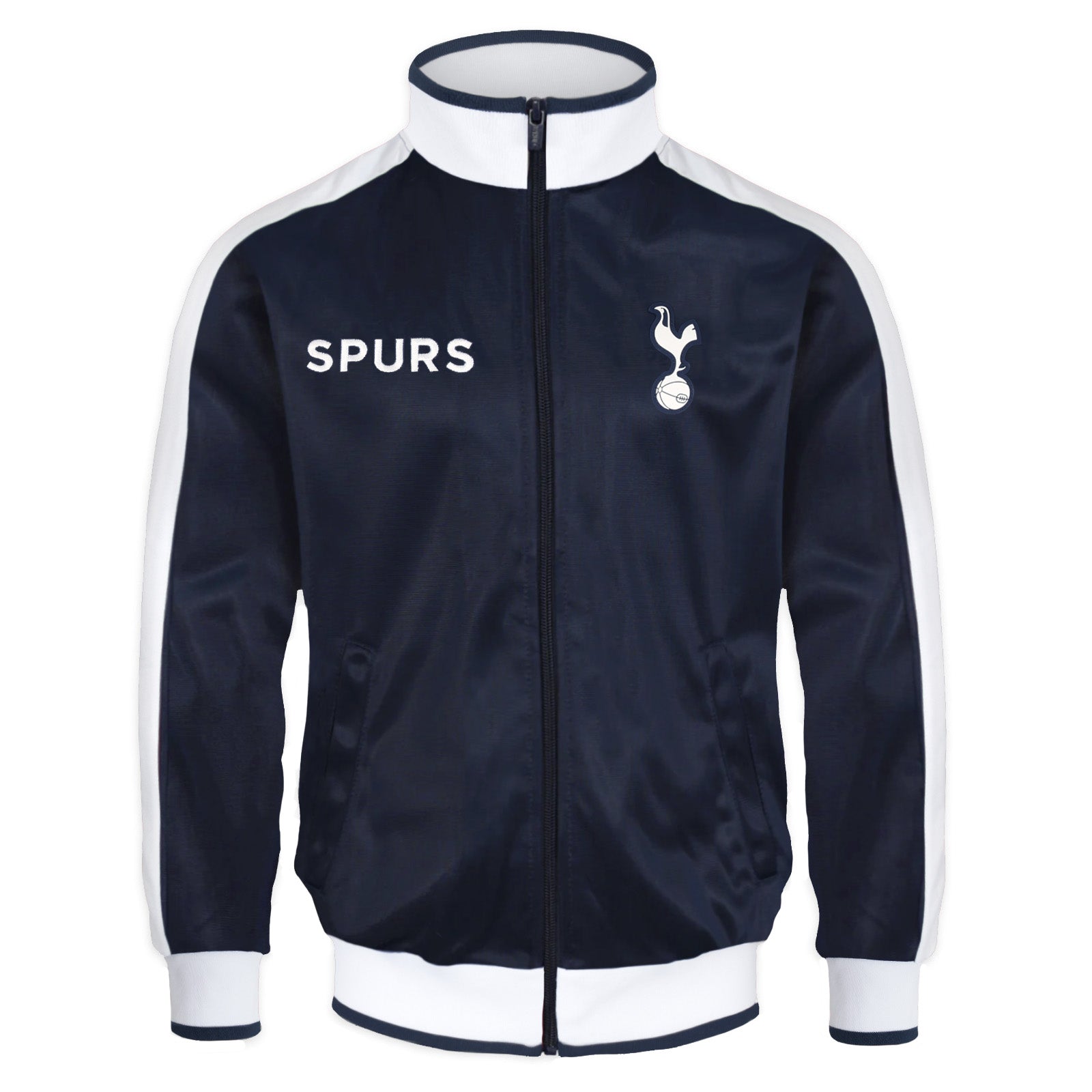 Spurs adults retro track jacket in navy blue with club crest to chest.