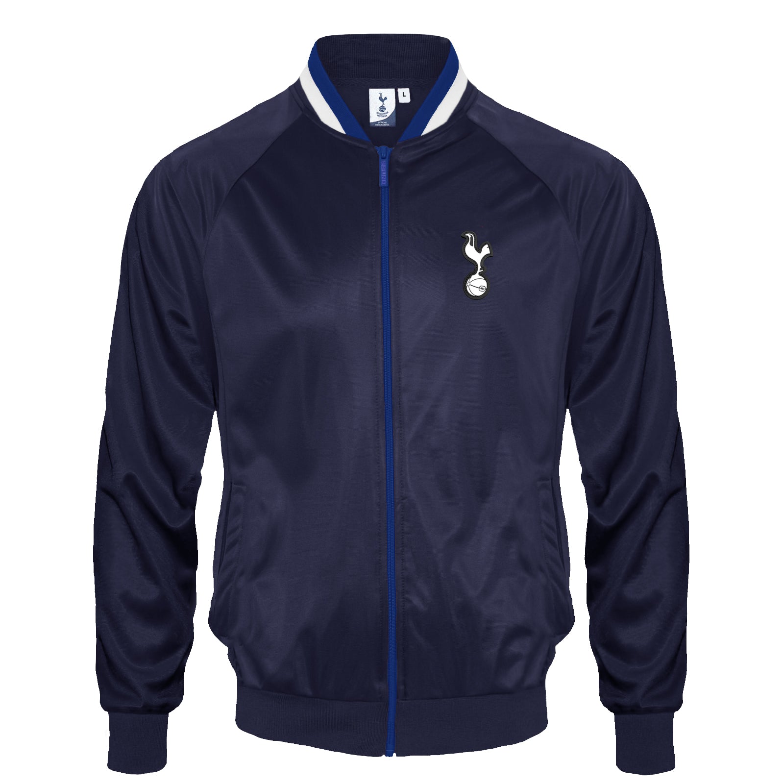 Spurs adults retro track jacket in navy blue with club crest to chest.