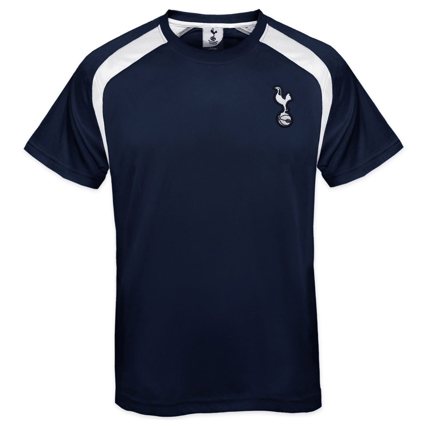 Spurs kids poly T-shirt in navy blue with club crest to chest