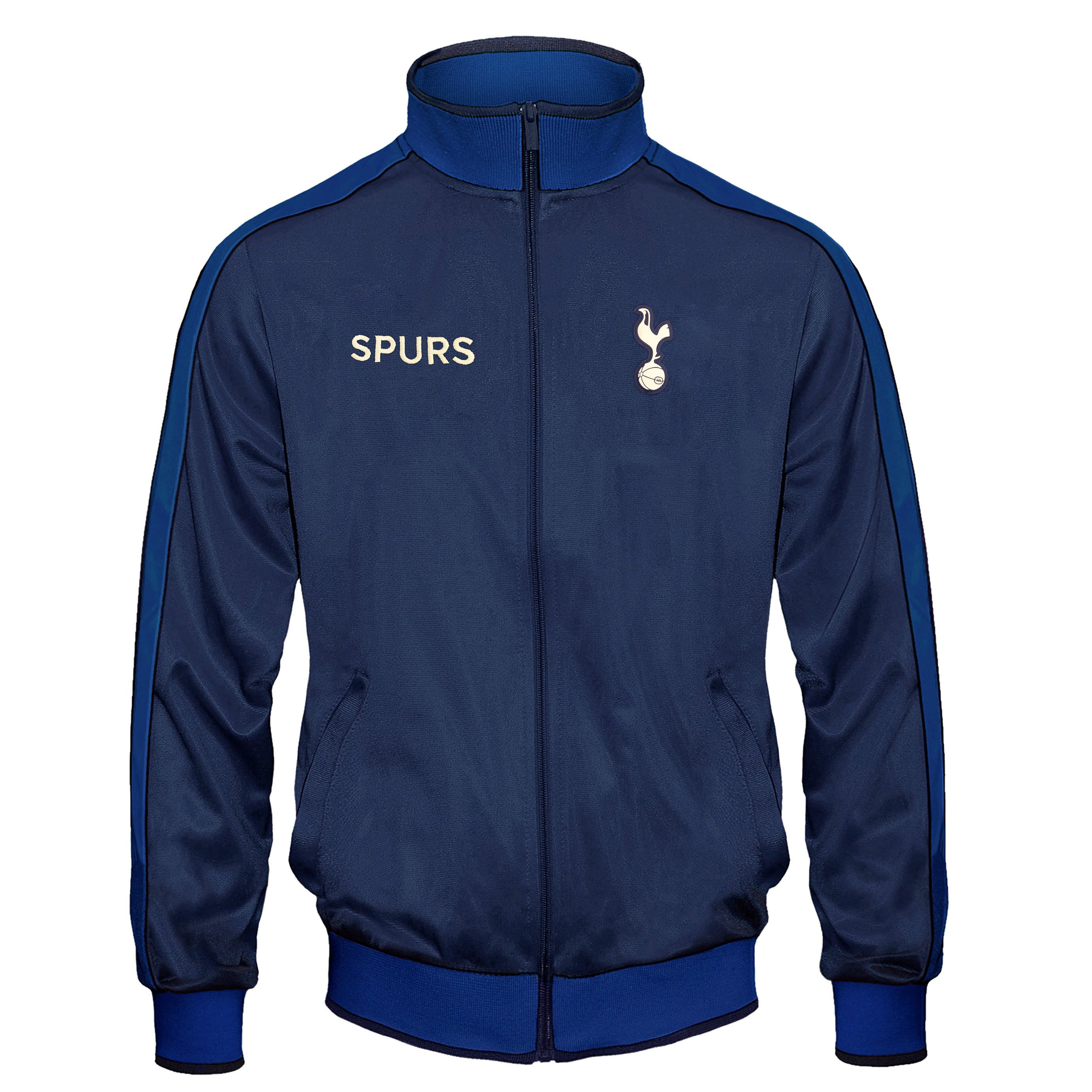 Spurs kids retro track jacket in navy blue with club crest to chest.