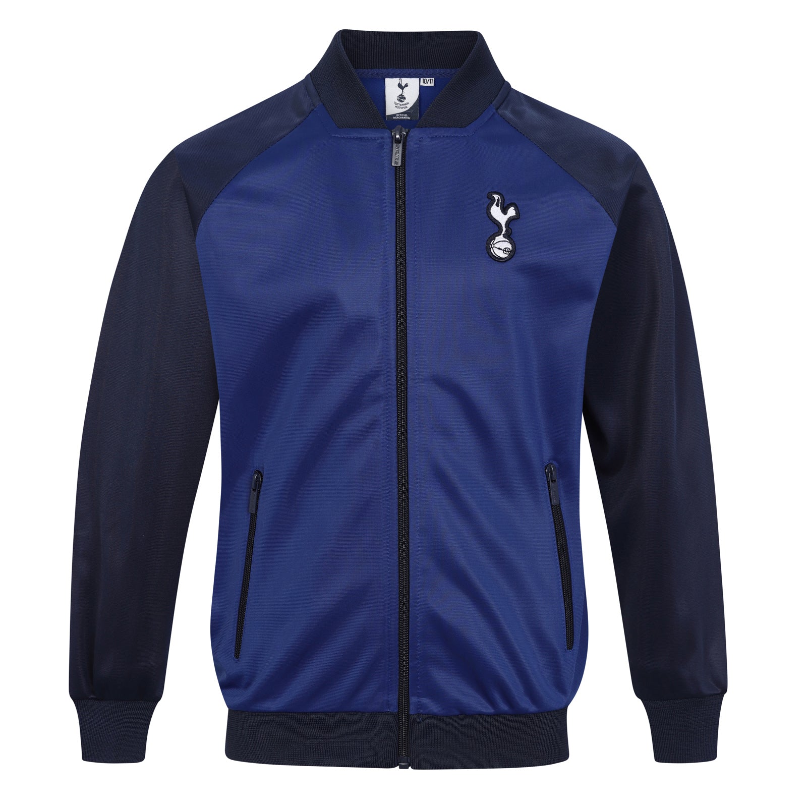 Spurs kids retro track jacket in navy & royal blue with club crest to chest.