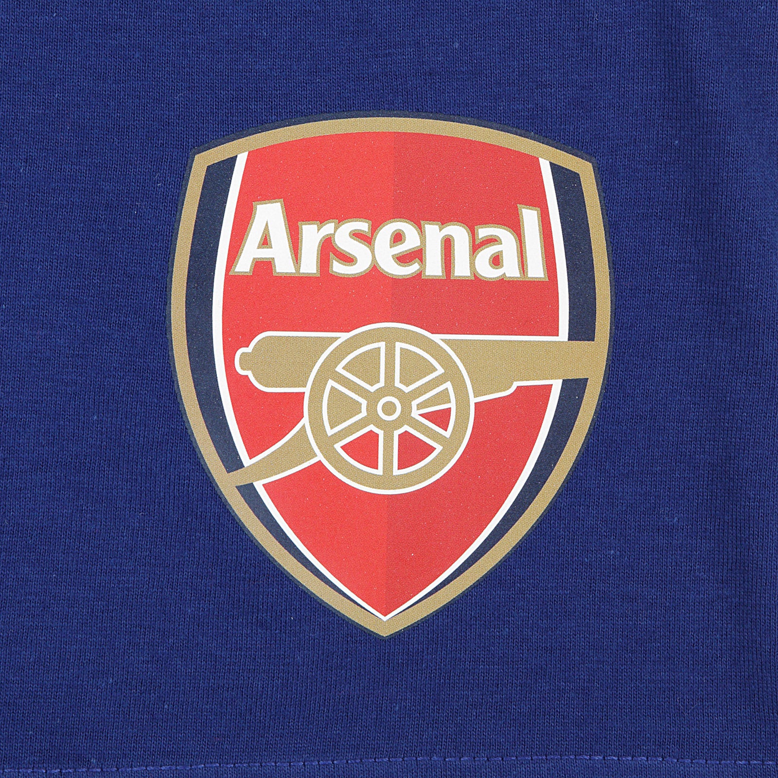 Arsenal kids pyjamas. Short sleeve top in red with branded graphic and pyjama shorts in blue with AFC logo to the left leg