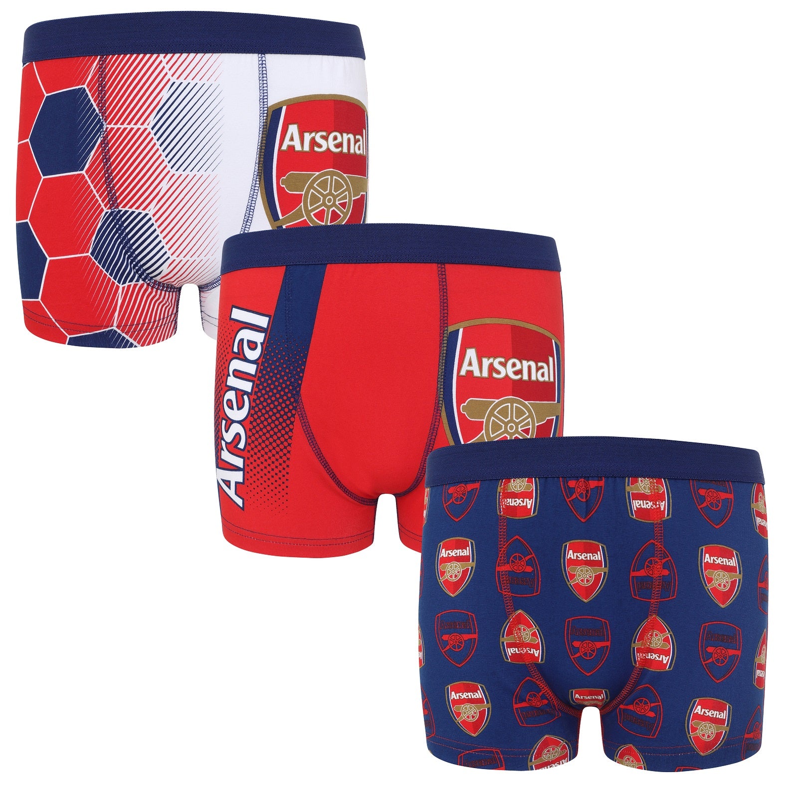 Arsenal boxer shorts for boys in multiple colours