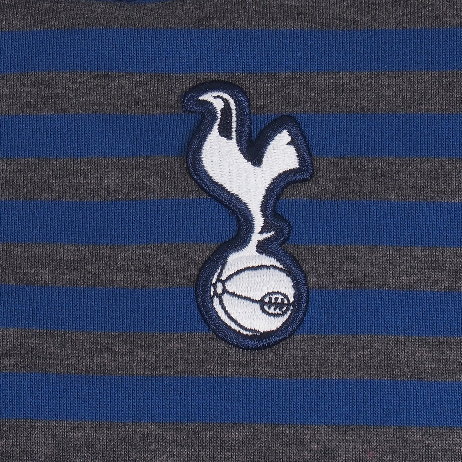 Spurs adults striped polo shirt in blue & grey with club crest to chest.