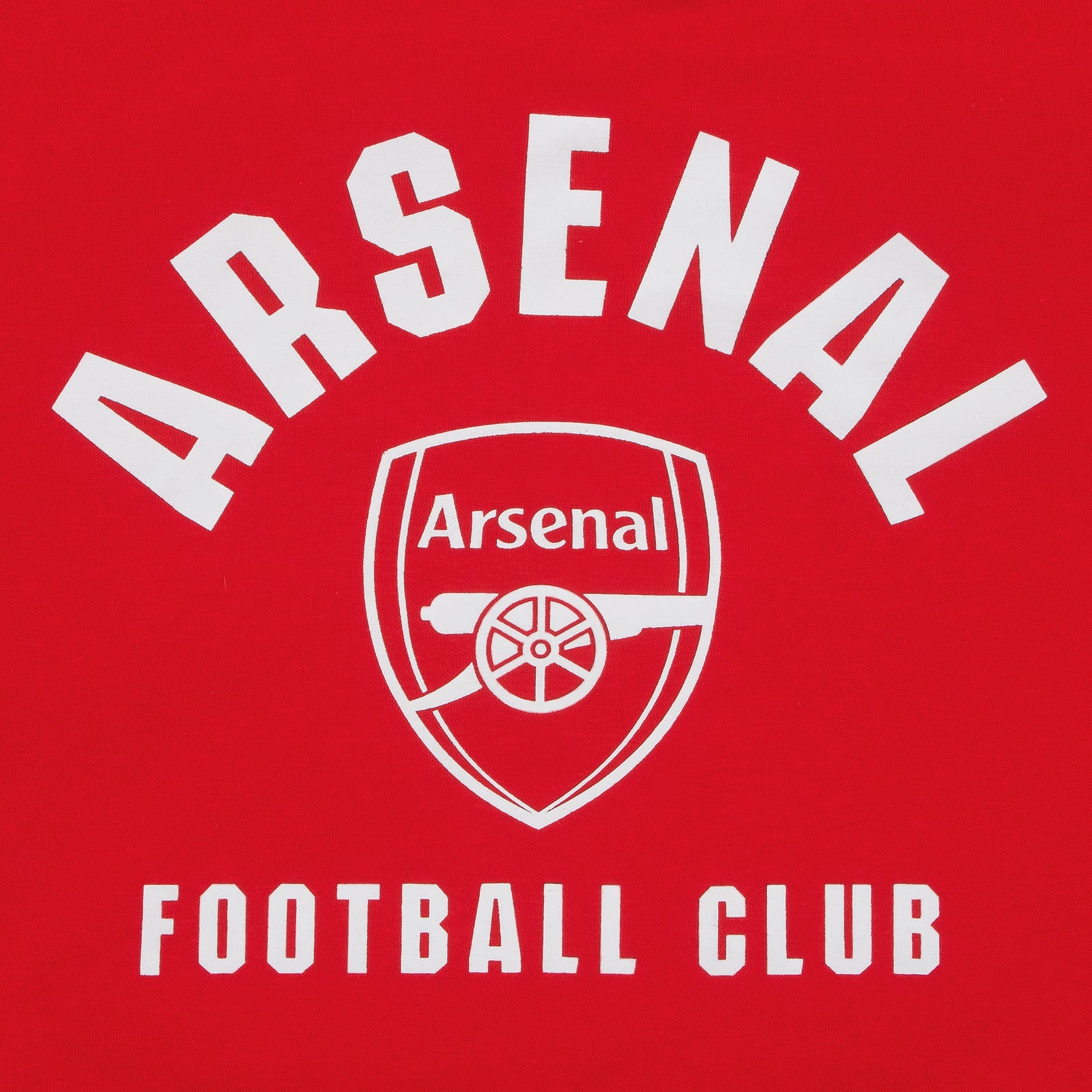 Arsenal adults graphic hoodie in red with Gunners crest to the centre of the front.