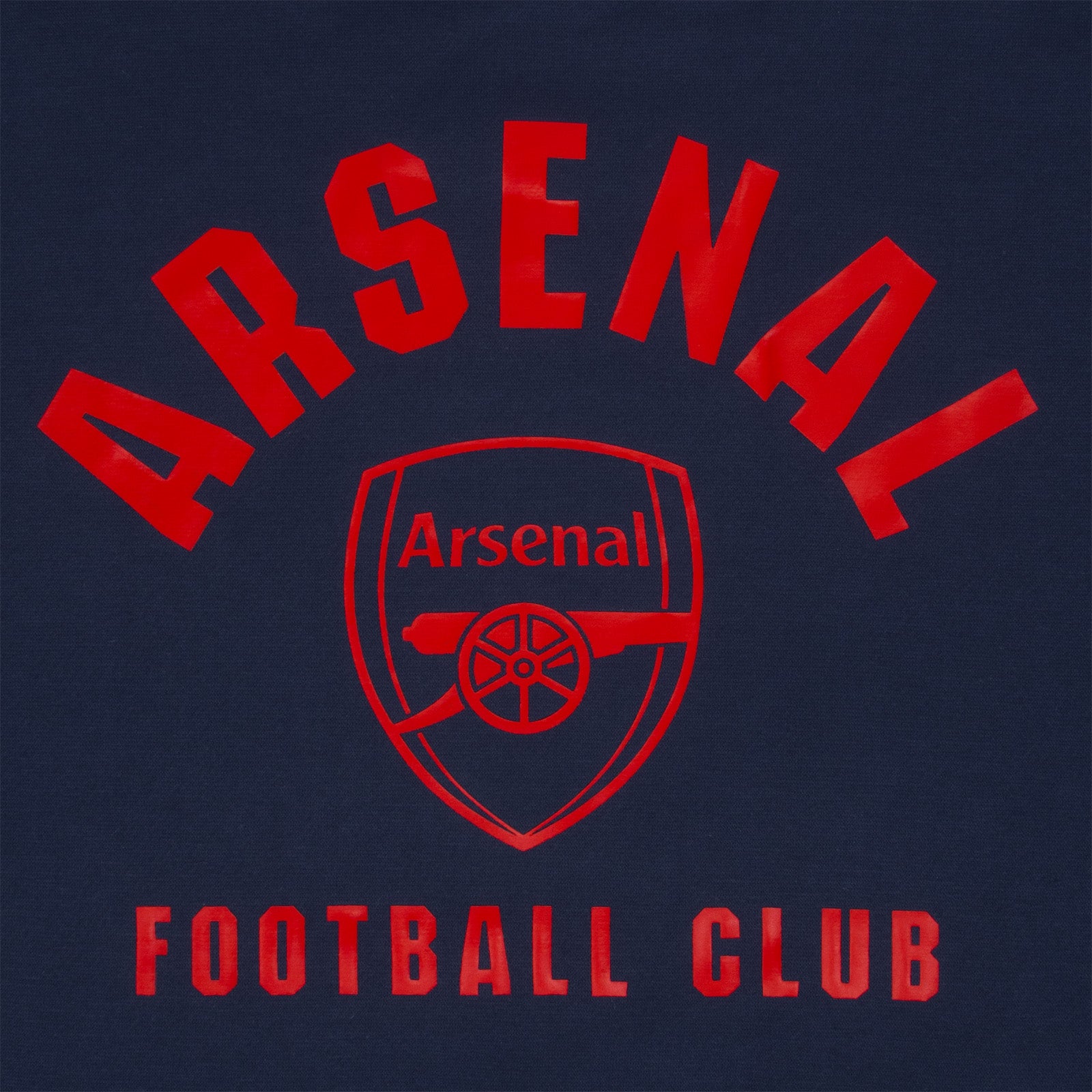 Arsenal adults graphic hoodie in navy blue with Gunners crest to the centre of the front.