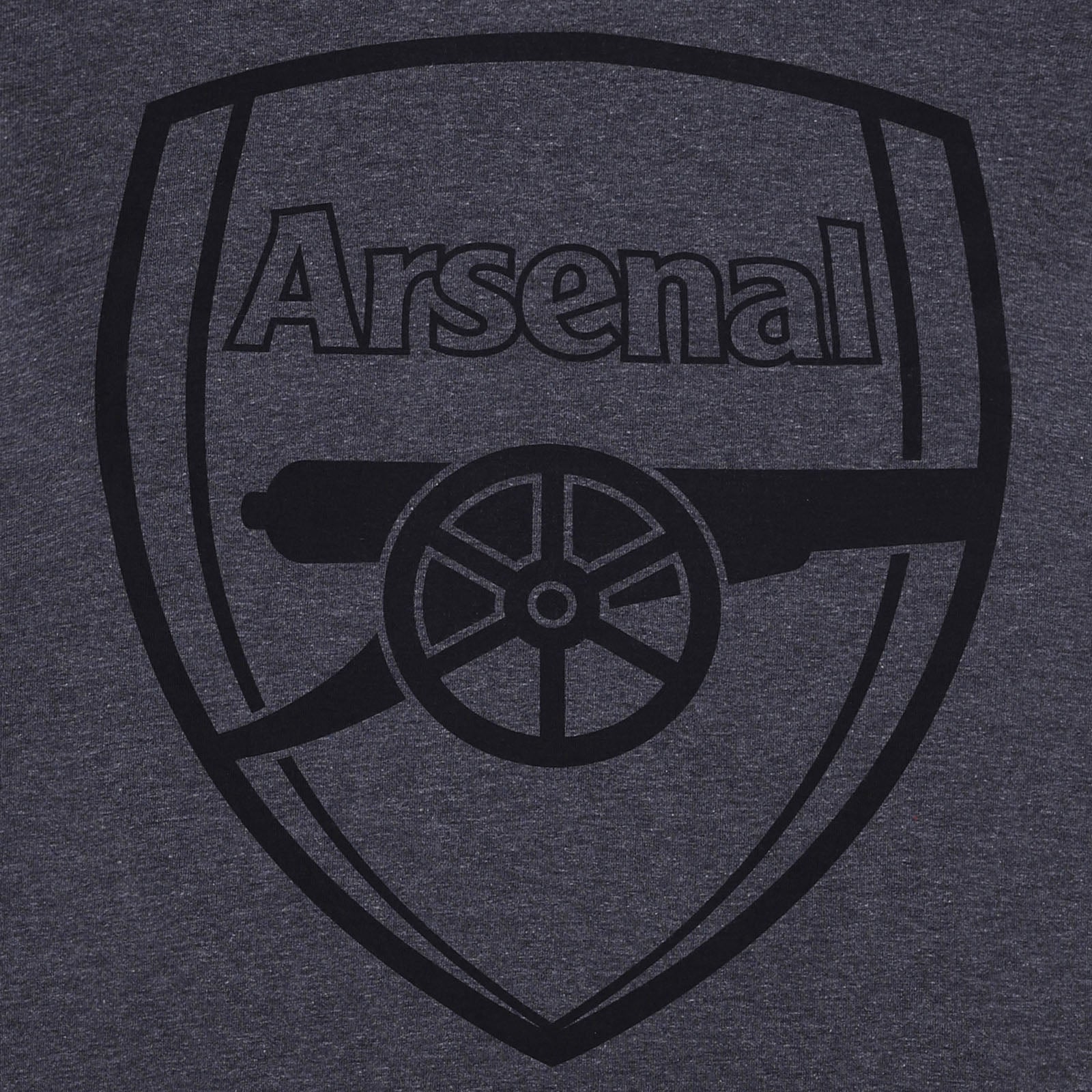 Arsenal adults pyjamas in grey. Short sleeve shirt with AFC branded graphic and shorts with crest to the left leg.