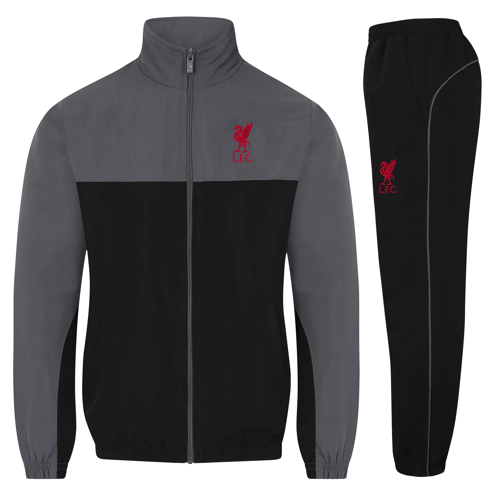 Liverpool kids tracksuit in red with liverbird badge to chest and left thigh