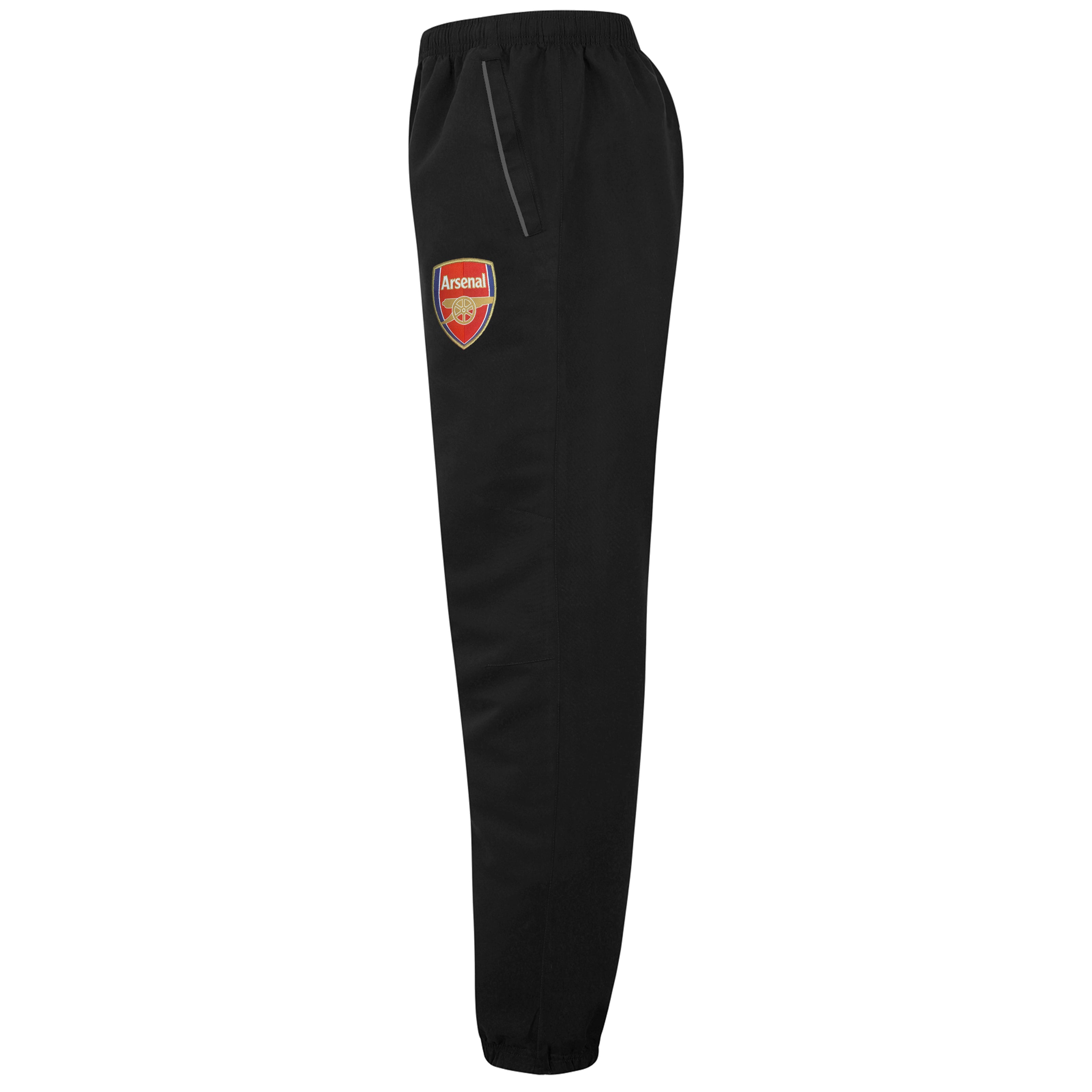 Arsenal adults tracksuit in black & grey with club crest to chest and left thigh