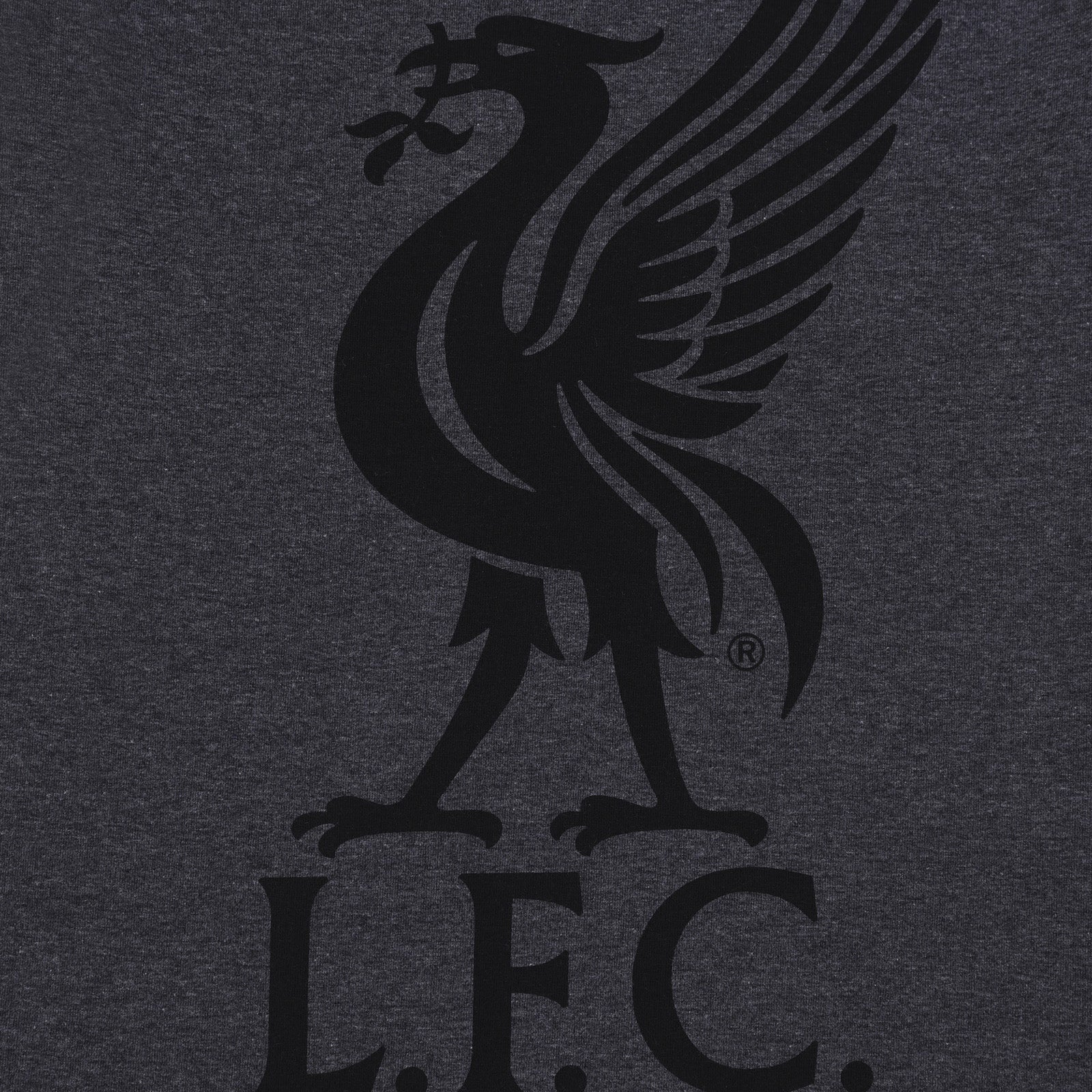 Liverpool adults pyjamas in grey. Short sleeve top with graphic and shorts with logo to the left leg.