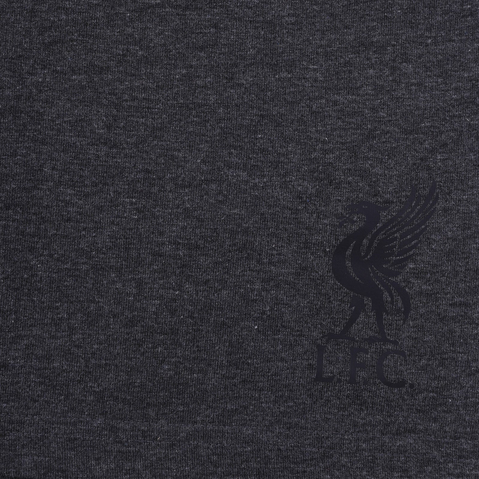 Liverpool adults pyjamas in grey. Short sleeve top with graphic and shorts with logo to the left leg.