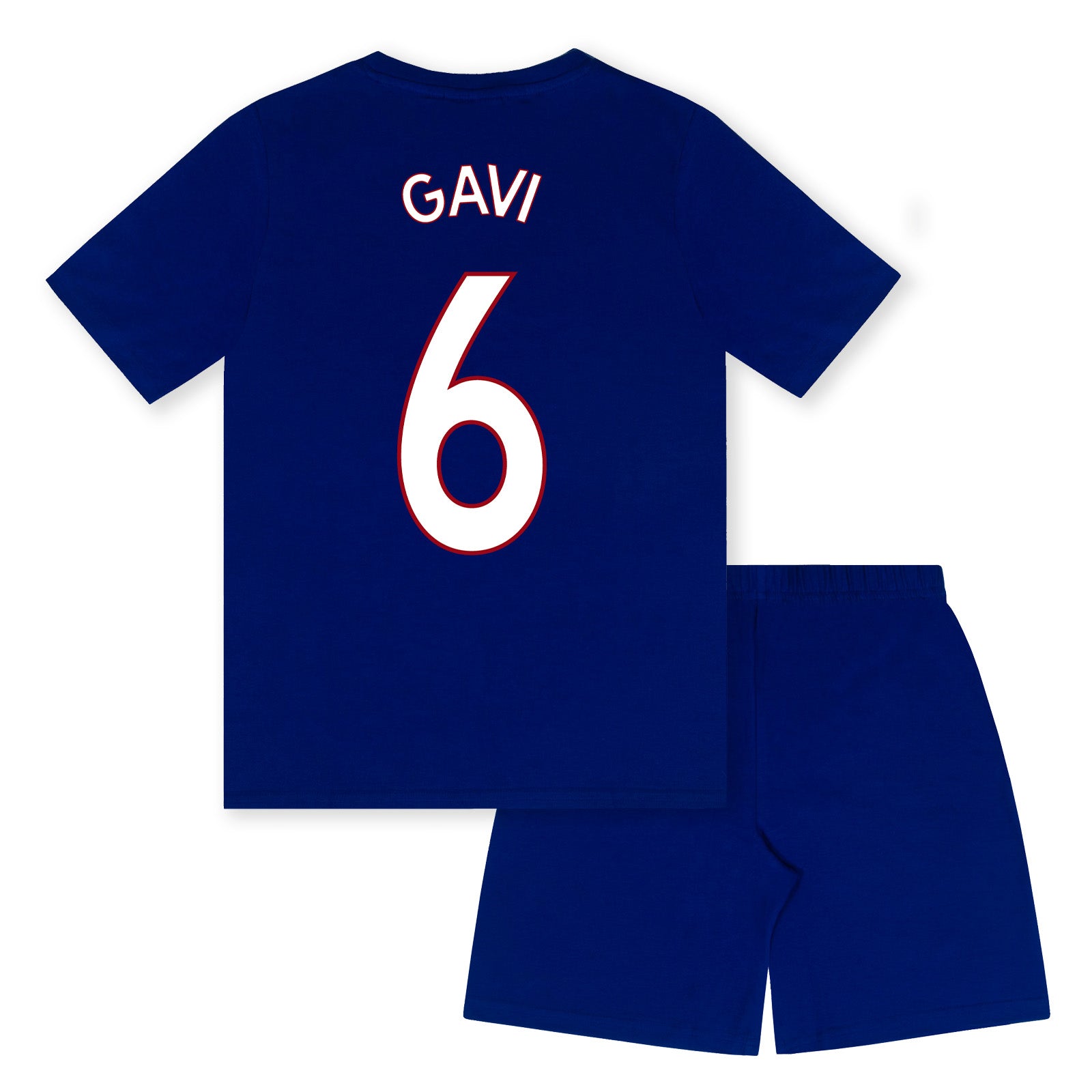 FC Barcelona kids short pyjamas in reflex blue. Short sleeve top with graphic club crest and shorts with crest to the leg
