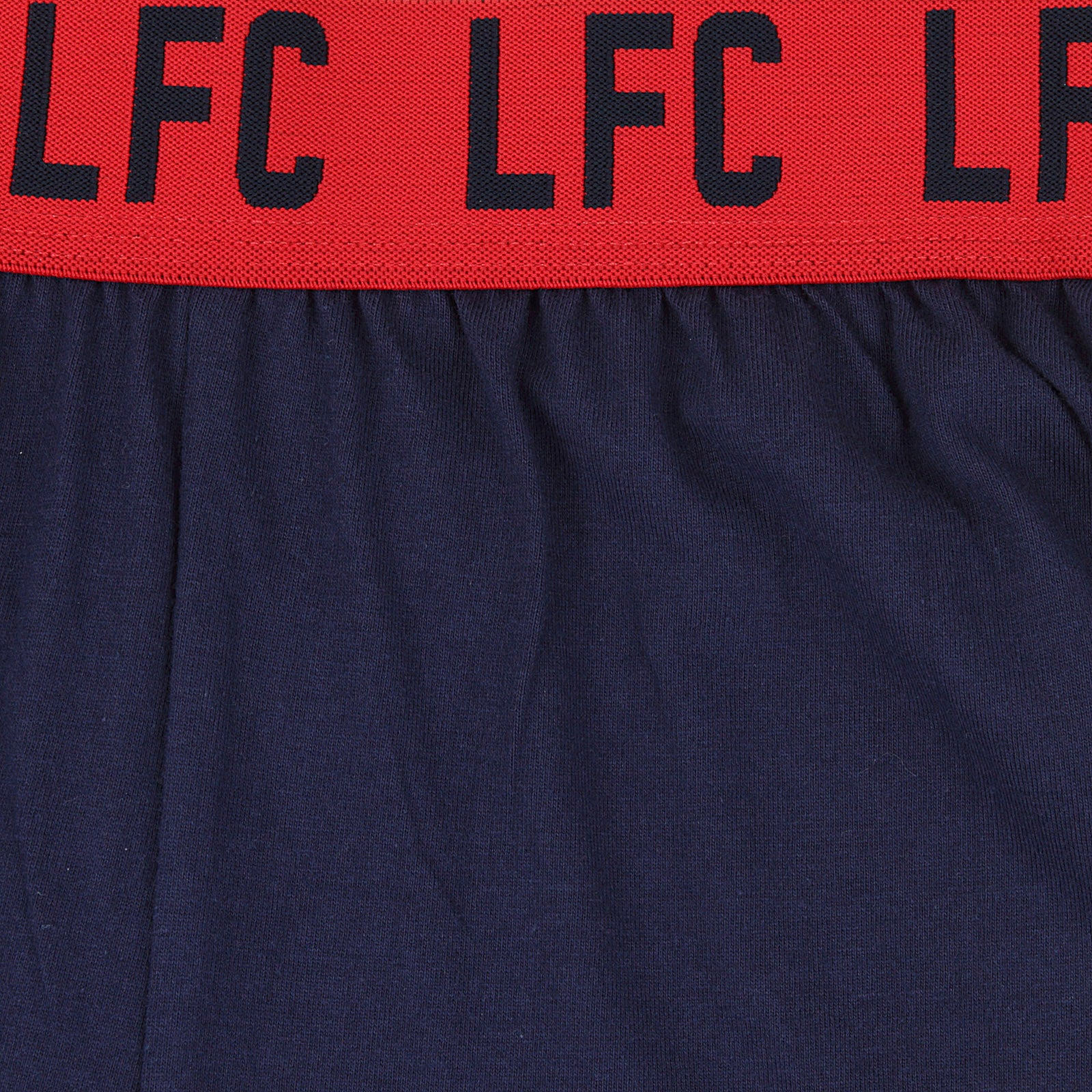 Liverpool kids pyjamas in navy. Short sleeve top with graphic and shorts with logo to the left leg