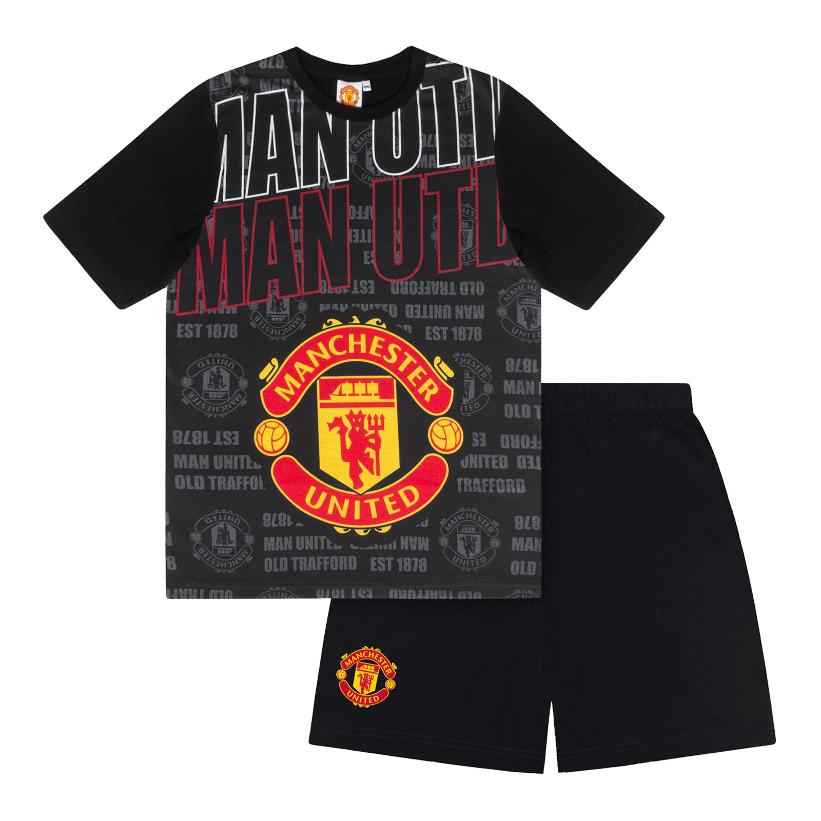 Manchester United short pyjamas for kids in black