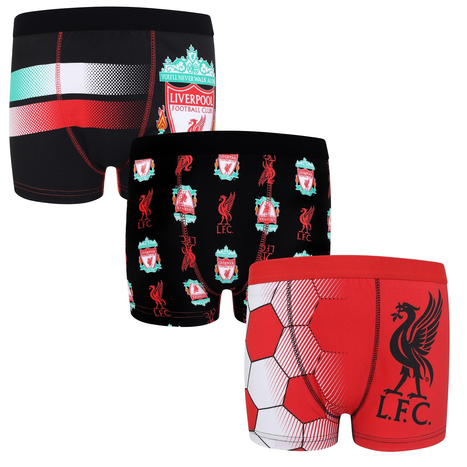 Liverpool boxer shorts for boys 3 pack multi colours