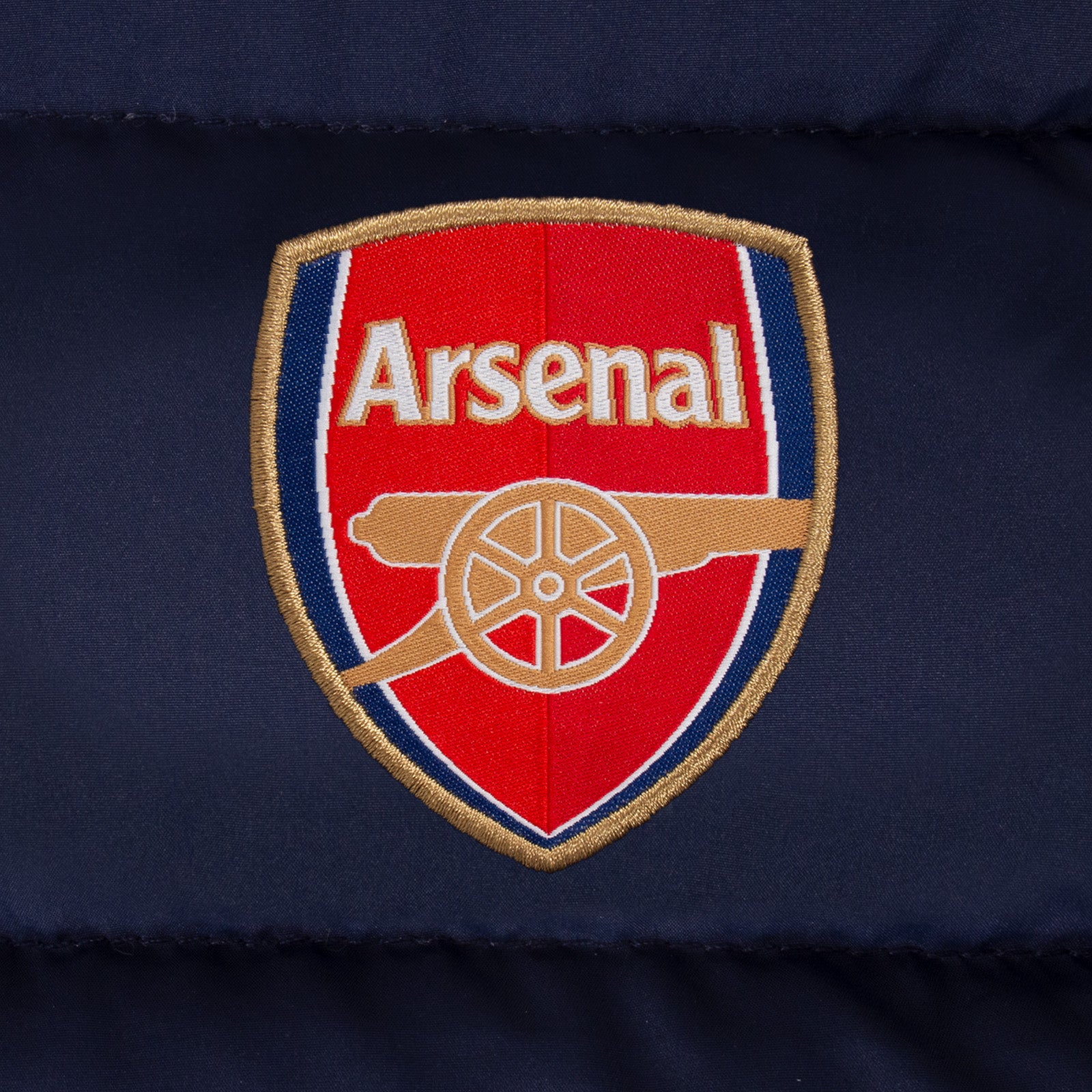 Arsenal kids gilet in navy blue with club crest to chest.