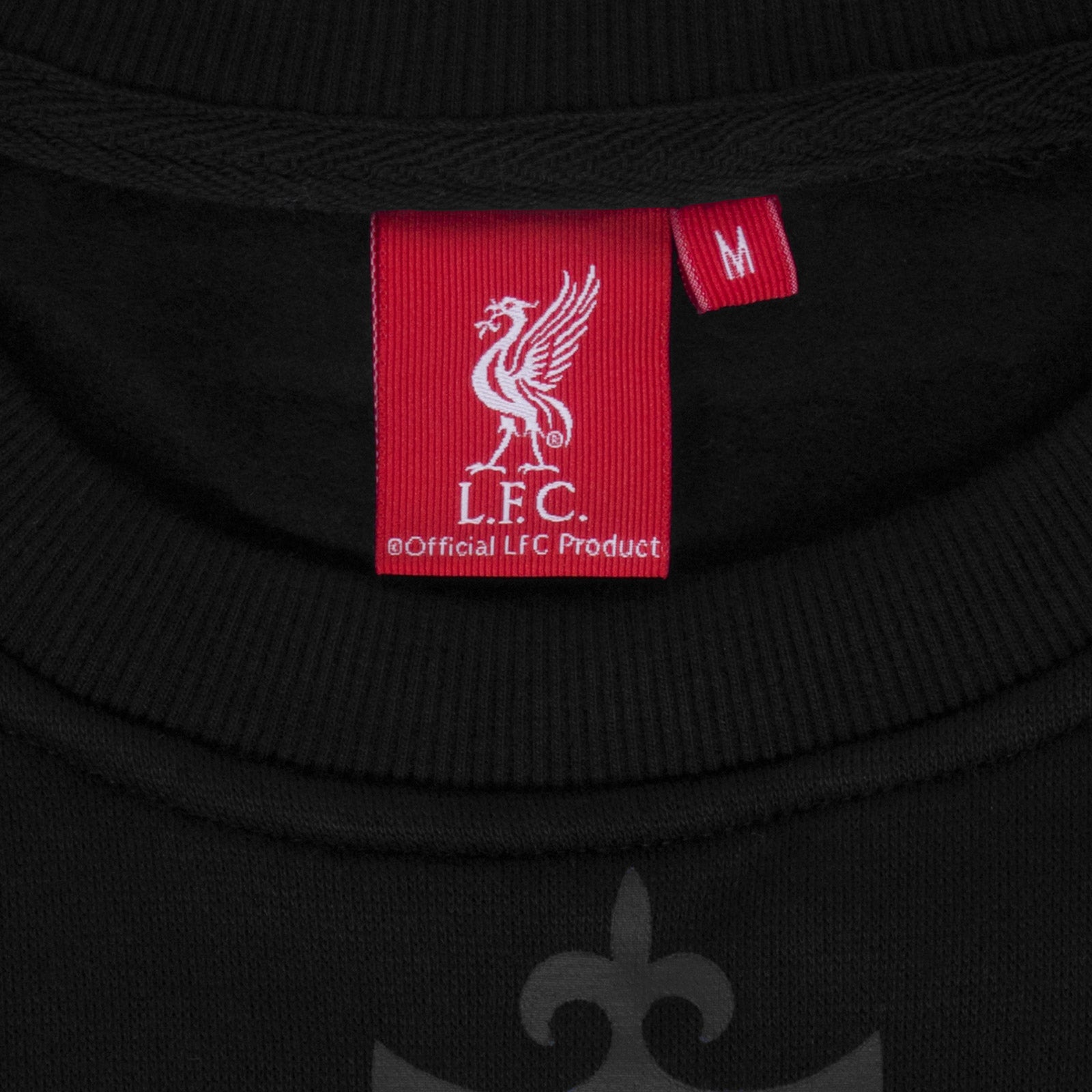 Liverpool adults sweatshirt in black with club crest to chest.