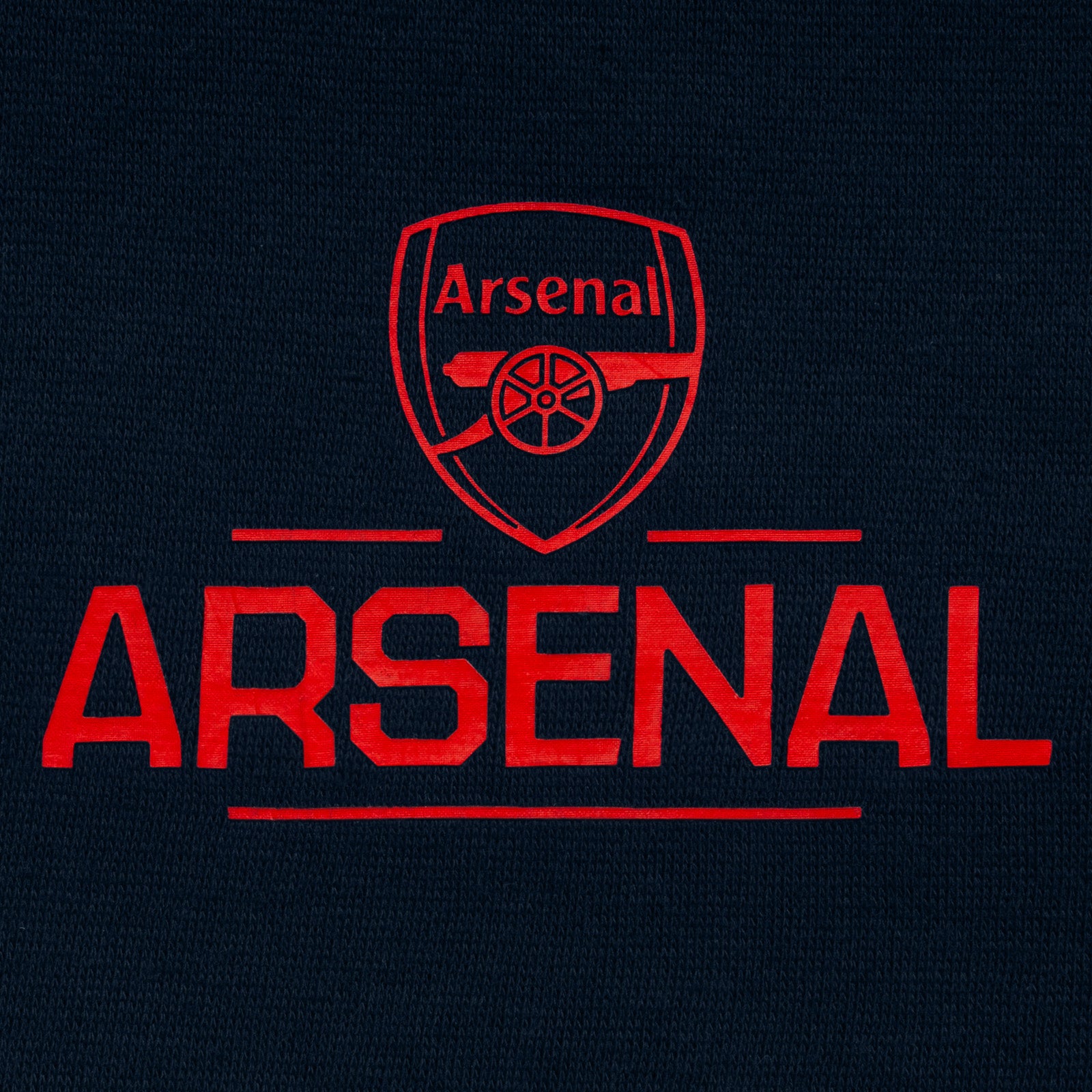 Arsenal kids zip hoodie in navy blue with the club crest and AFC 1886 text on the left chest.