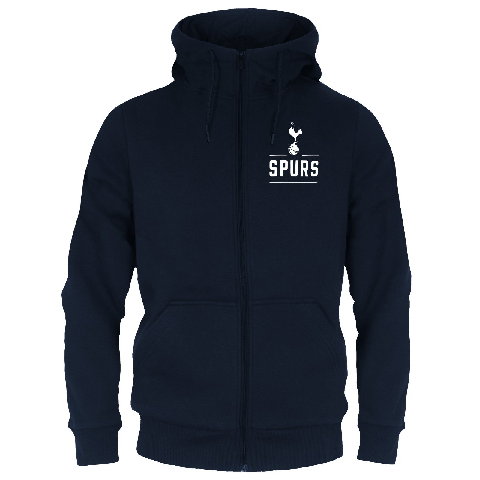 Spurs adults zip hoodie in navy with club crest on the left chest.