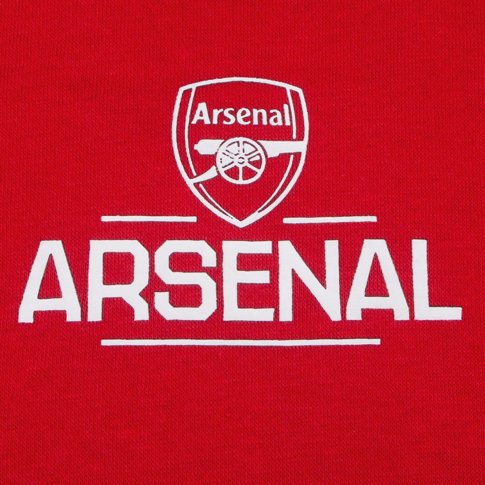 Arsenal kids zip hoodie in red with the club crest and AFC 1886 text on the left chest.