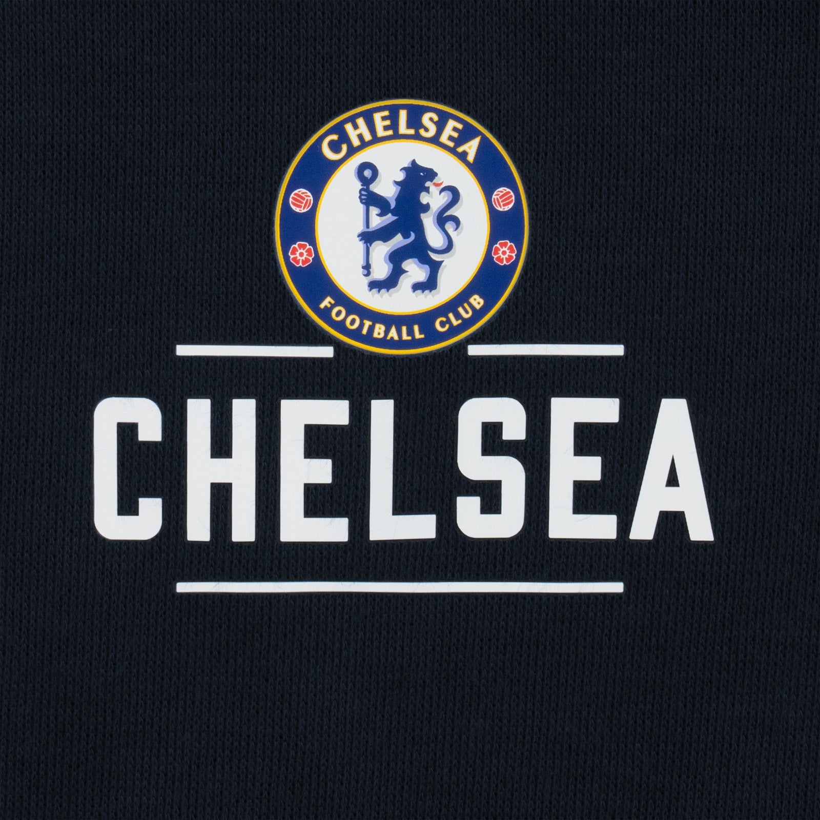 Chelsea kids zip hoodie in navy blue with club crest and Chelsea 1905 text on the left chest.