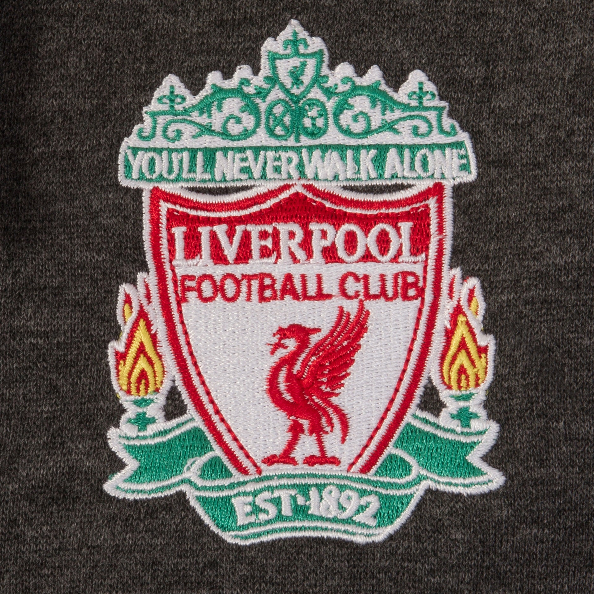 Liverpool kids zip hoodie in navy with club crest on the left chest.