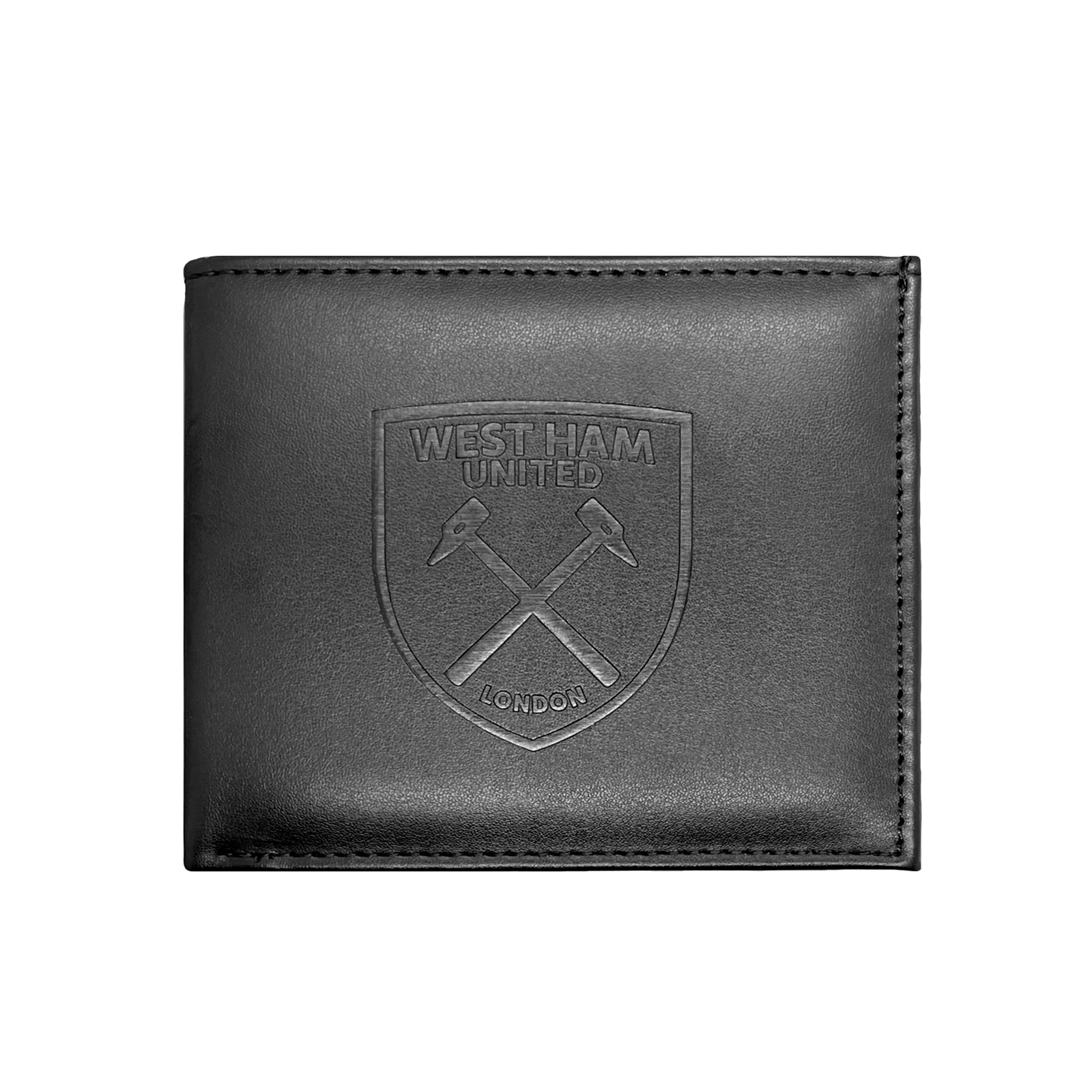 West Ham faux leather wallet in black with embossed club crest