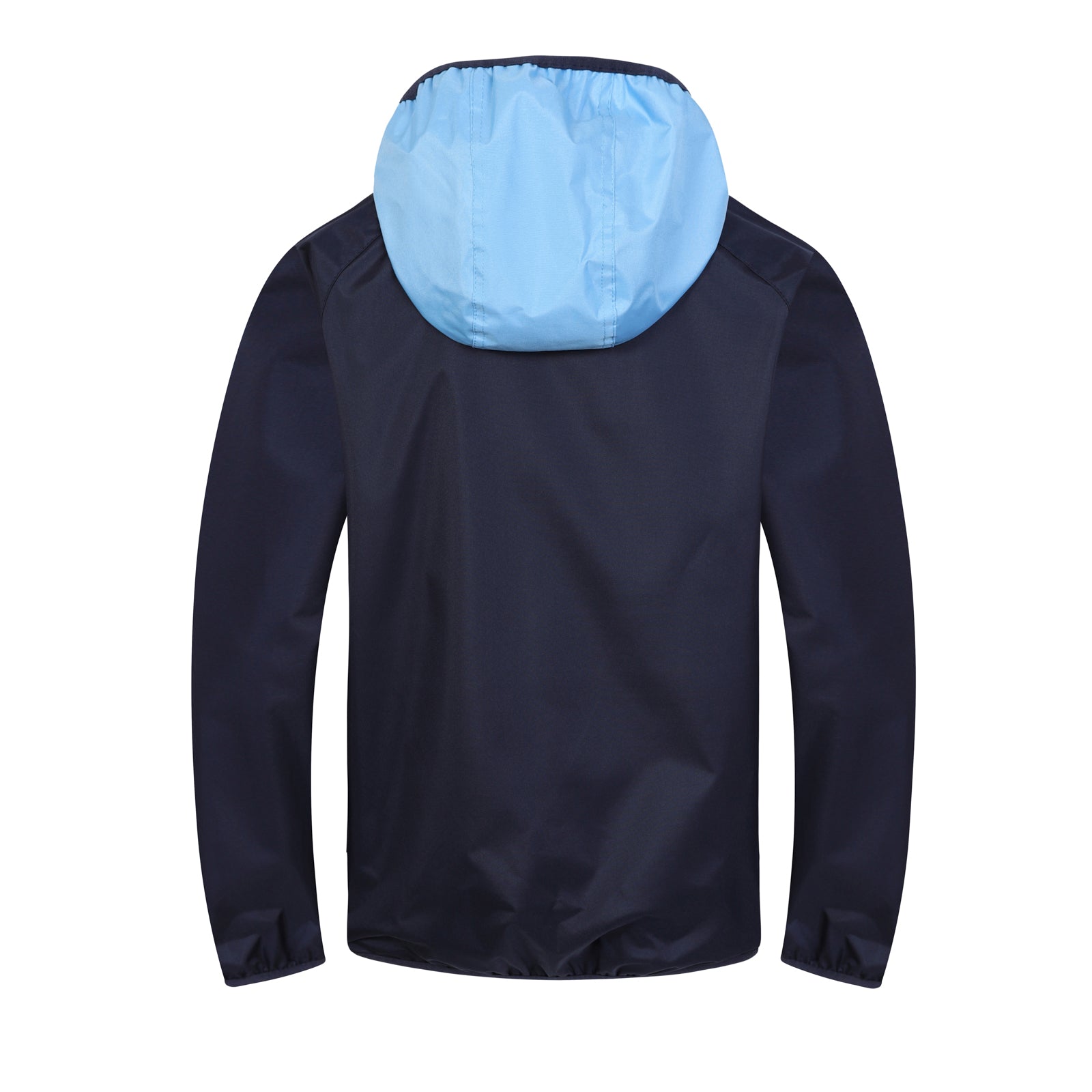 Man City kids shower jacket in blue with club crest to chest.