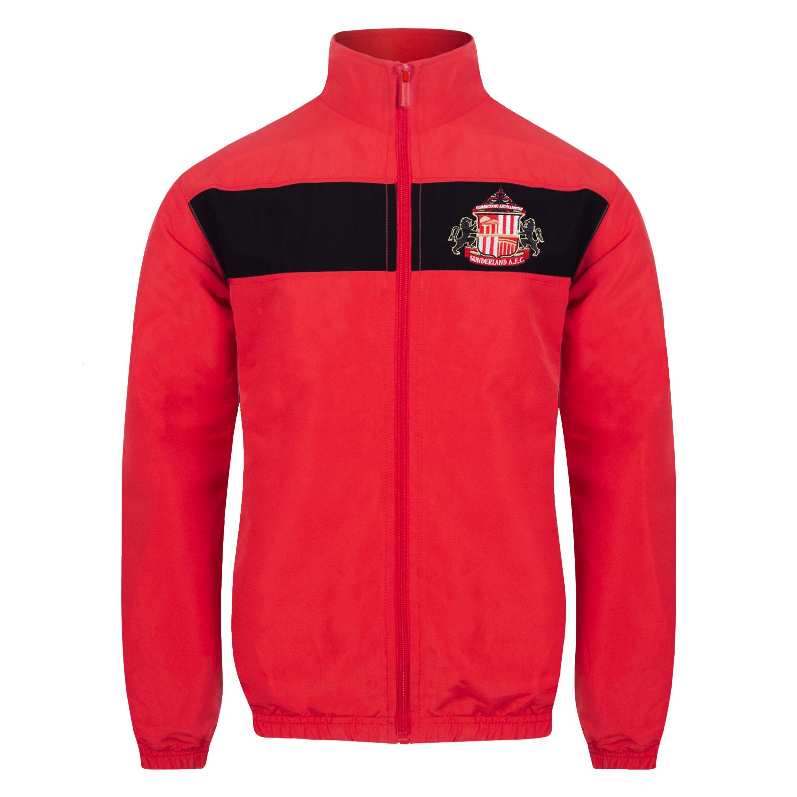 Sunderland kids tracksuit in red with club crest to chest and left thigh