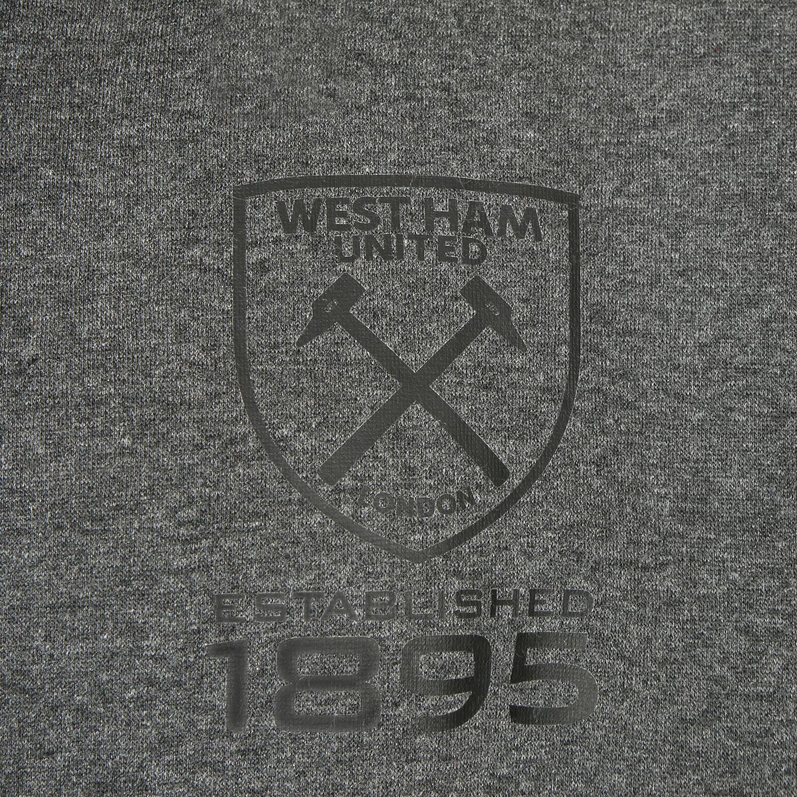 West Ham adults zip hoodie in black with club crest & text print to front.