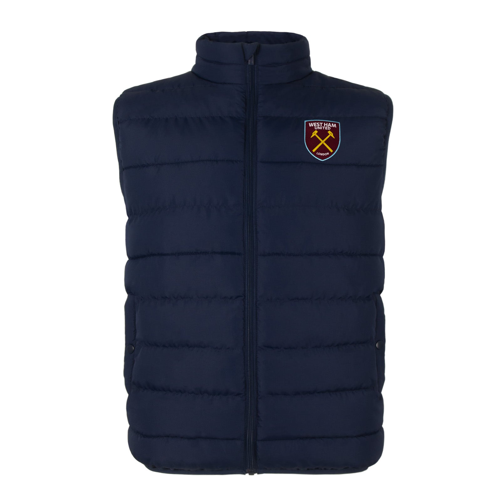 West Ham kids gilet in navy blue with club crest to chest.