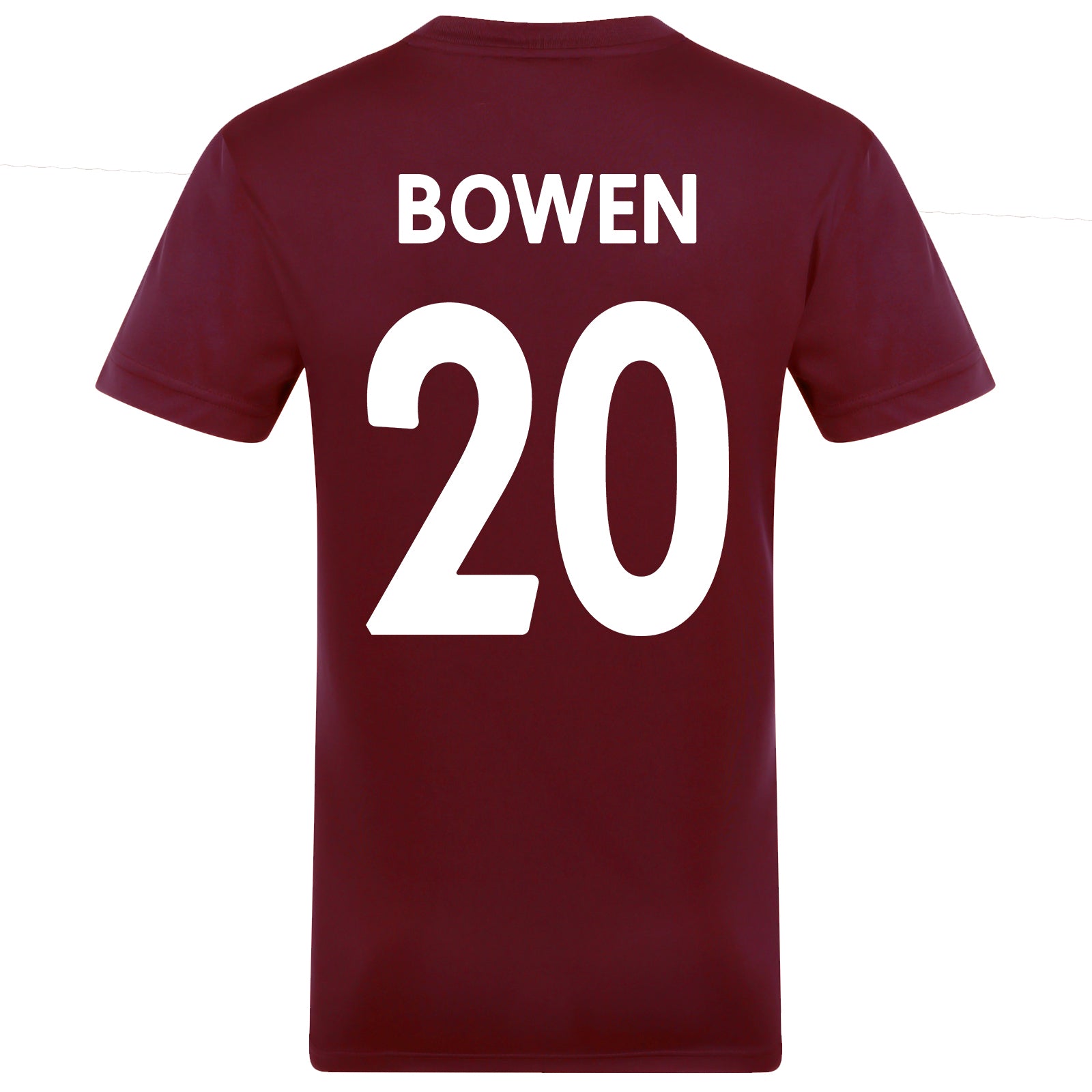 West Ham adults poly T-shirt in claret with club crest to chest