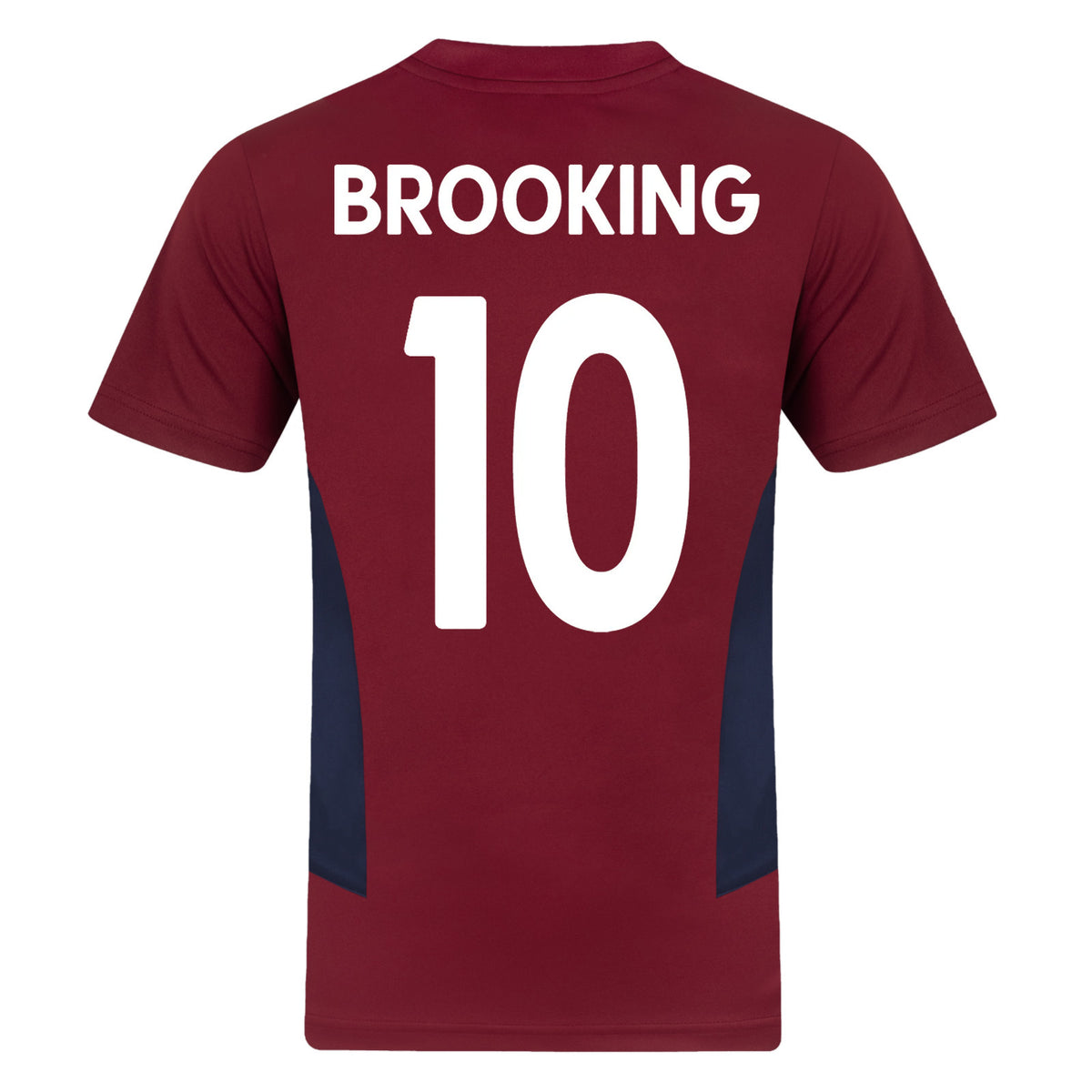 West Ham adults poly T-shirt in claret with club crest to chest