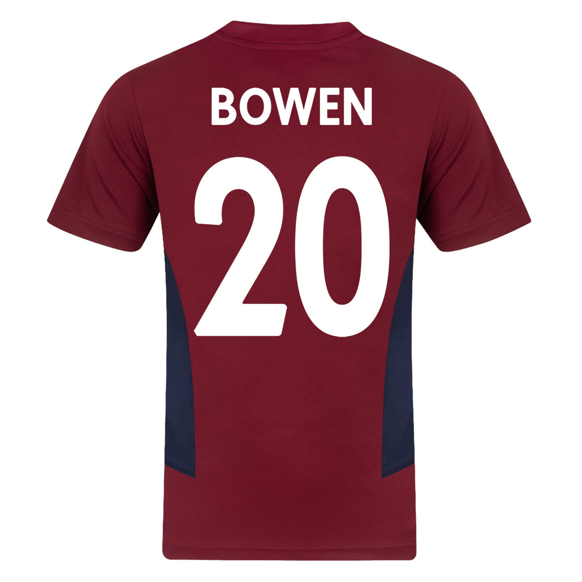 West Ham adults poly T-shirt in claret with club crest to chest