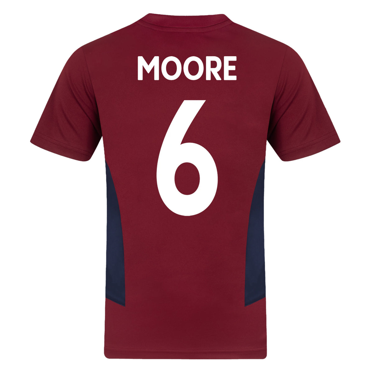 West Ham adults poly T-shirt in claret with club crest to chest