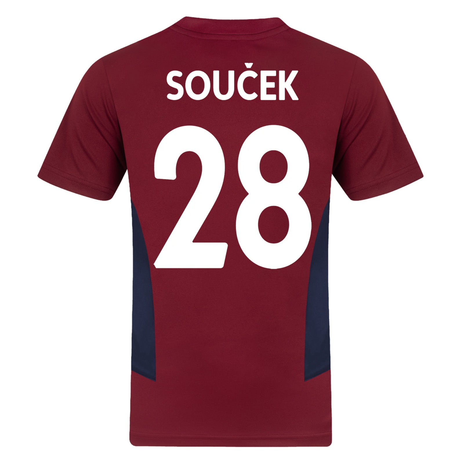West Ham adults poly T-shirt in claret with club crest to chest