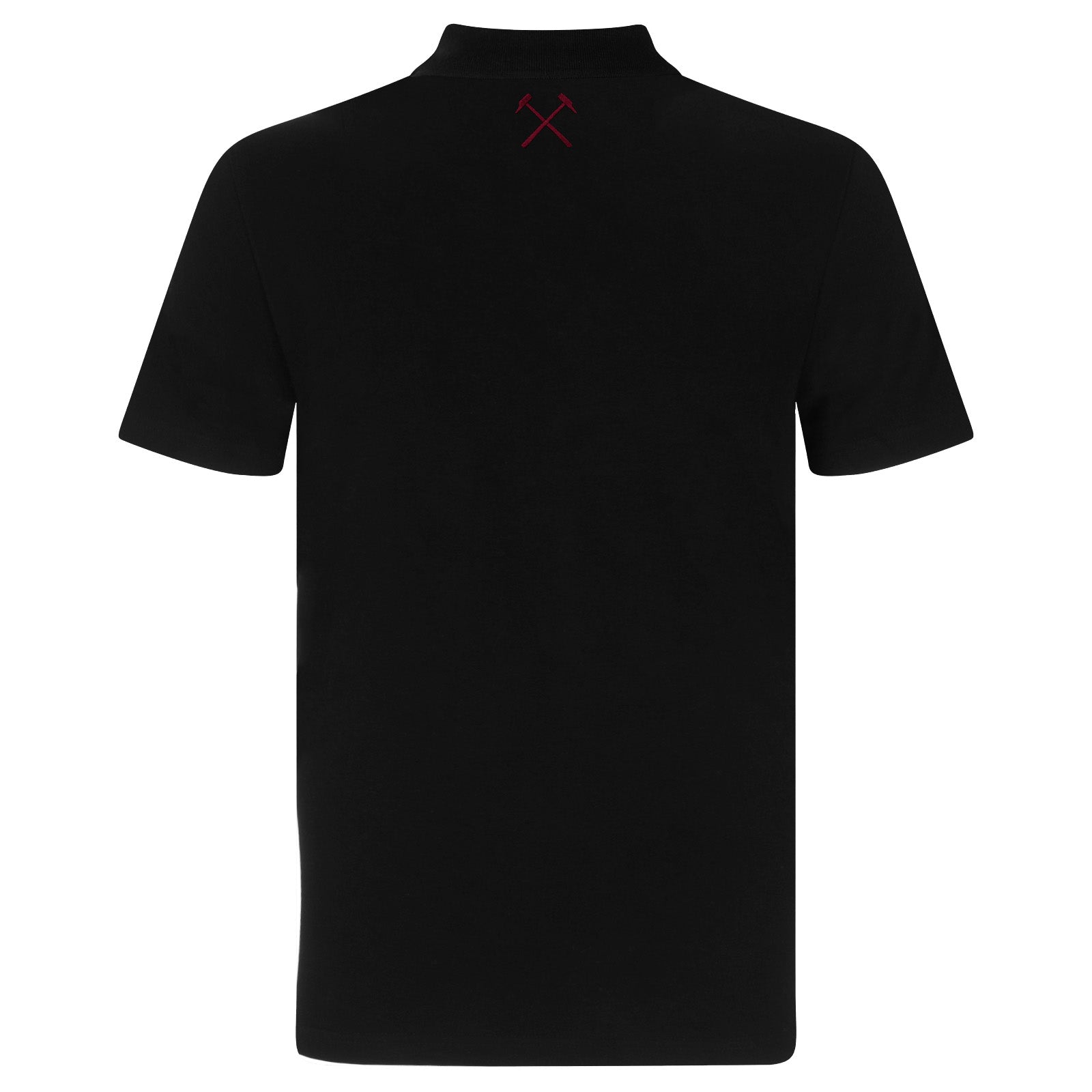 West Ham adults polo shirt in black with WHUFC badge and text to chest.