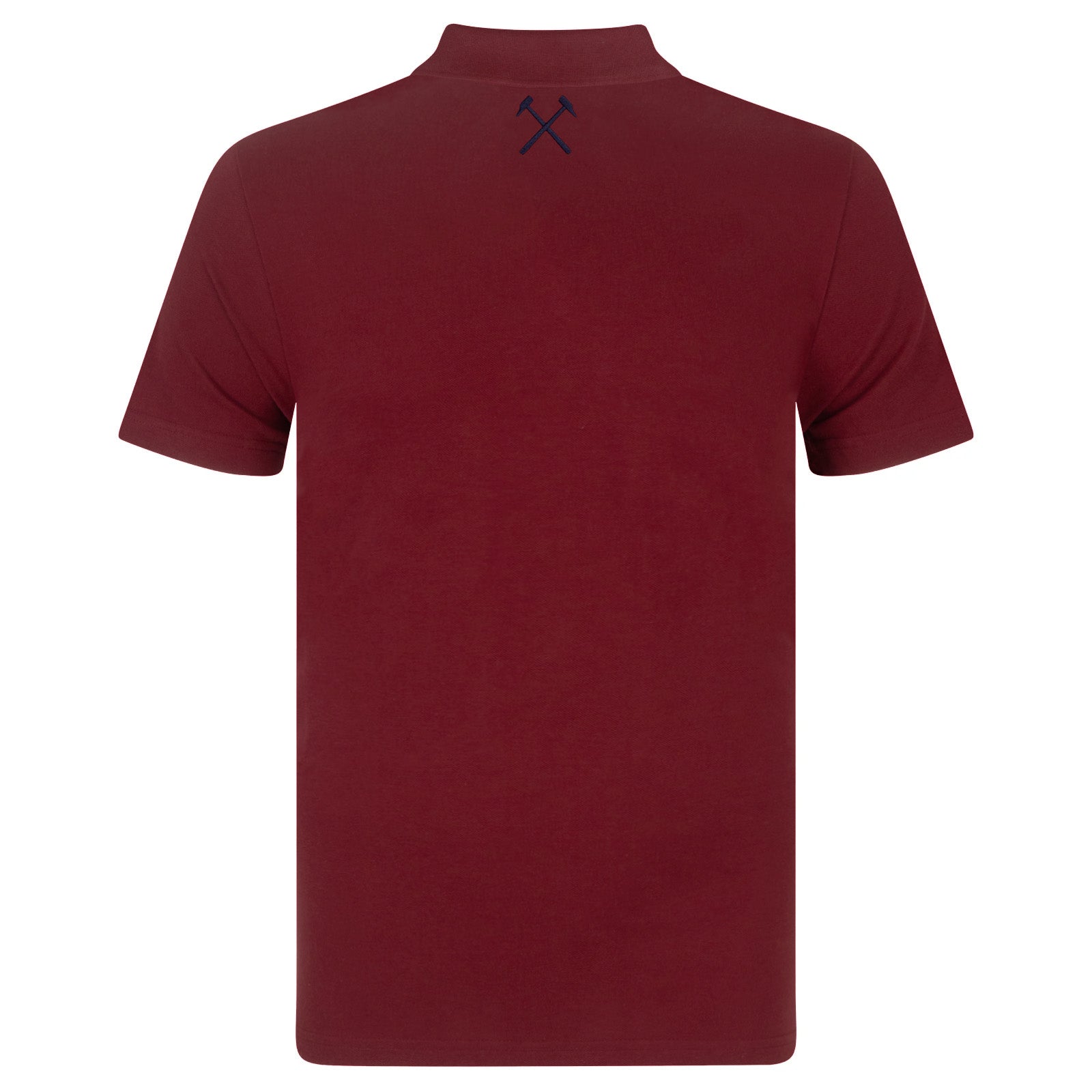 West Ham adults polo shirt in claret with WHUFC badge and text to chest.