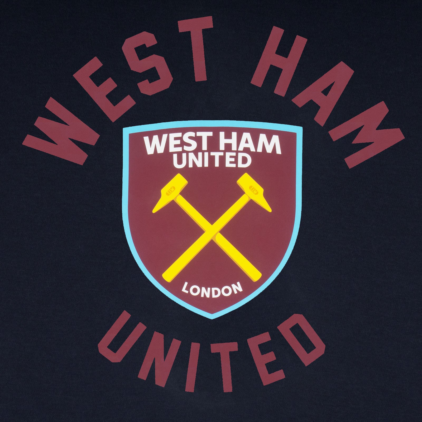 West Ham kids hoodie in nay and claret with club crest & text print to front.