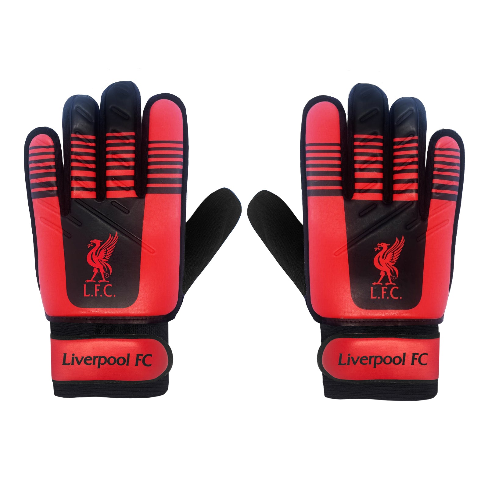 Liverpool size 4 red ball with LFC club badge to football and to each glove.