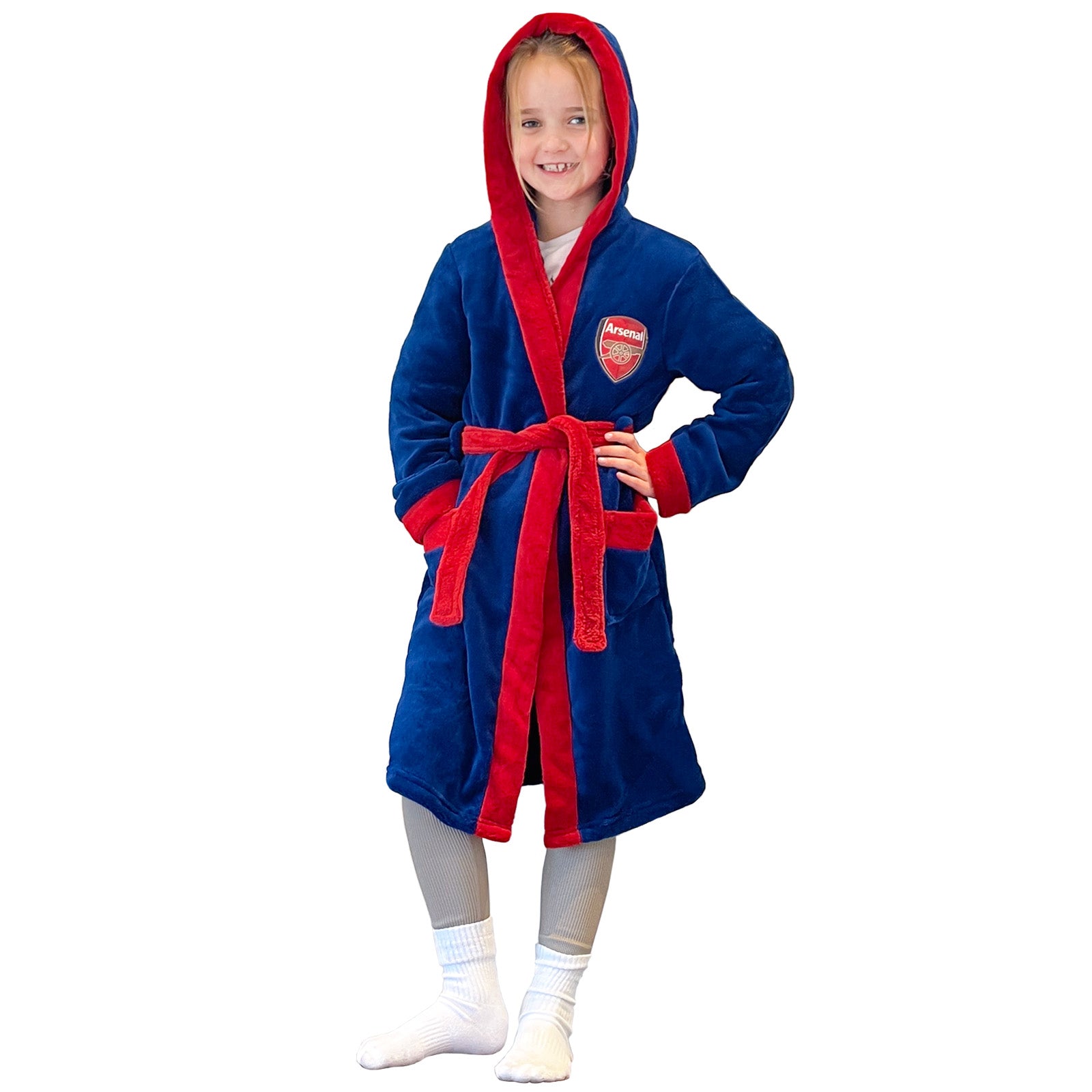 Arsenal kids dressing gown in blue with crest